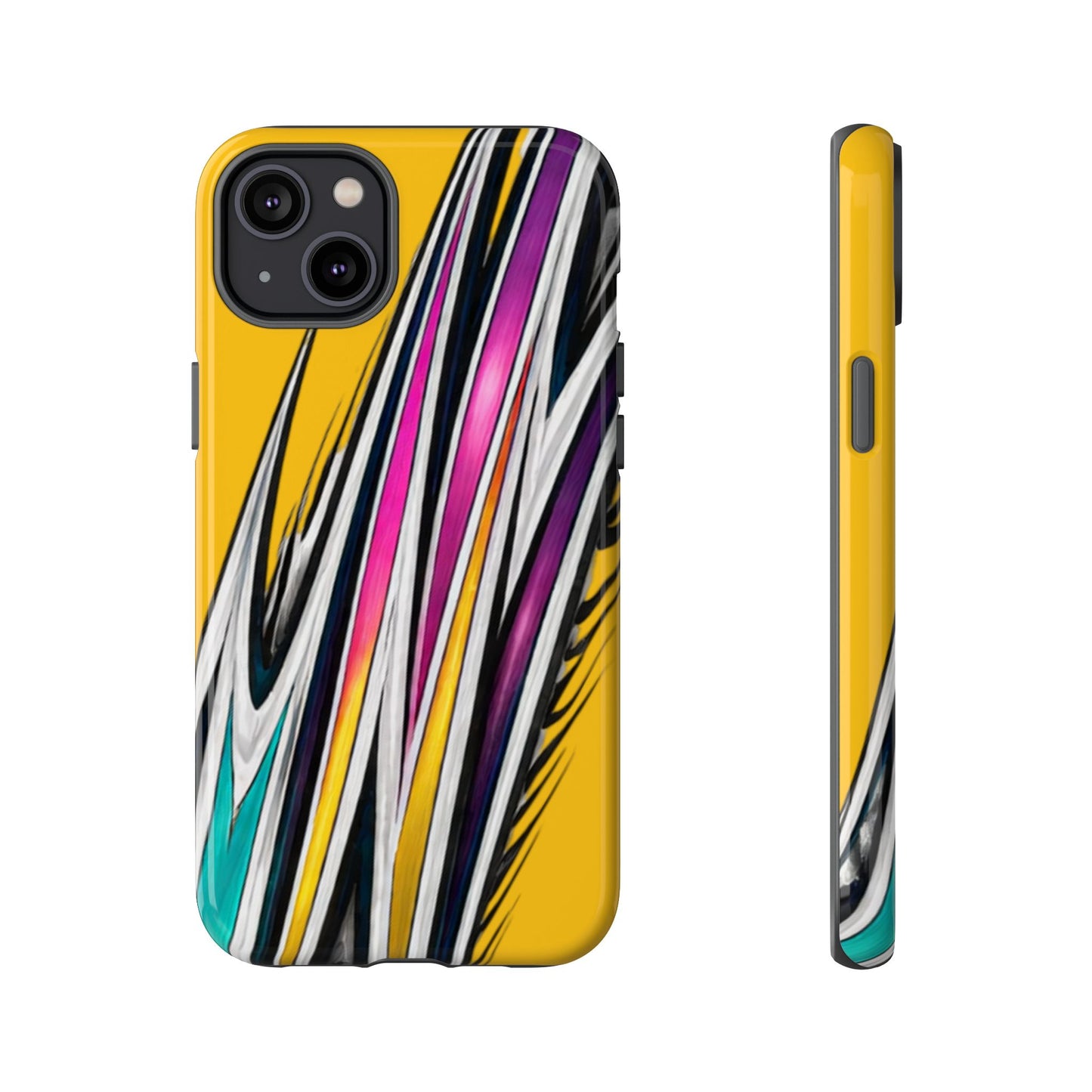 Yellow Abstract Stripes Phone Case | Tough Protective Phone Case