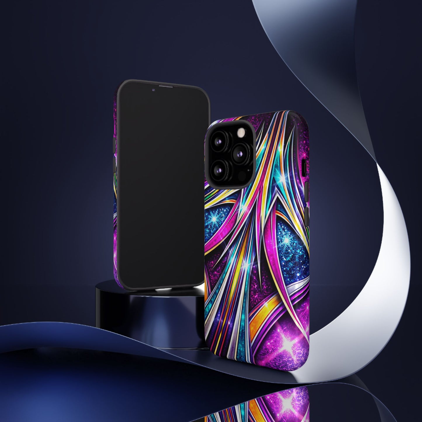 Custom Lowrider Pinstripe Swirl Tough Phone Case – Impact Resistant