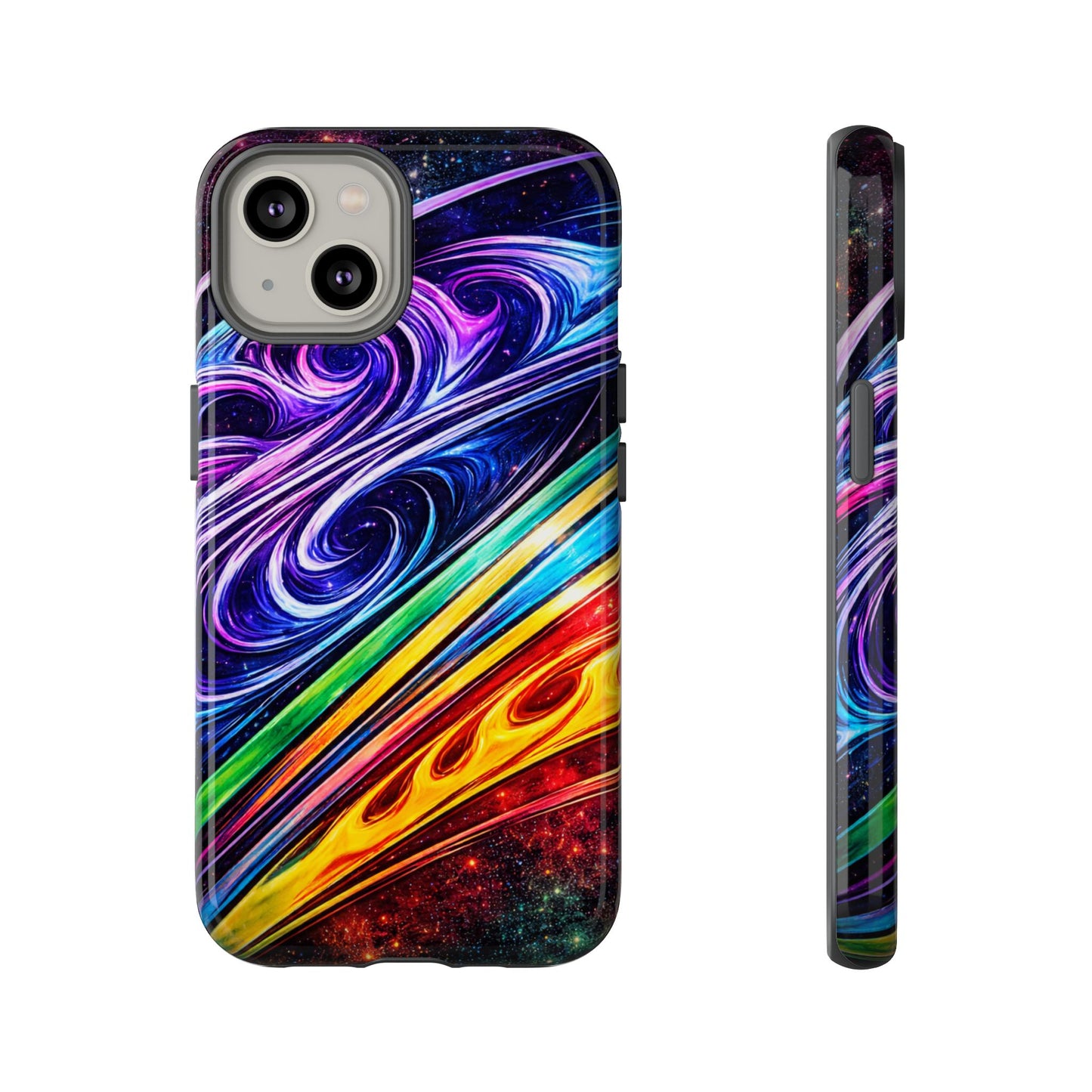 Abstract Cosmic Swirls phone case | Galaxy Rainbow Protective Case