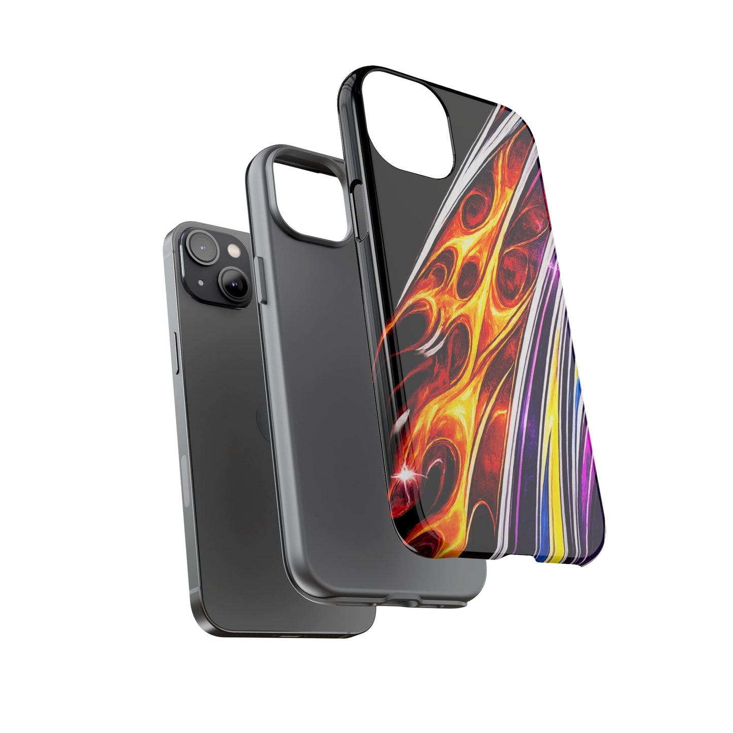 Flaming Abstract Stripes Tough Case | Colorful Phone Cover