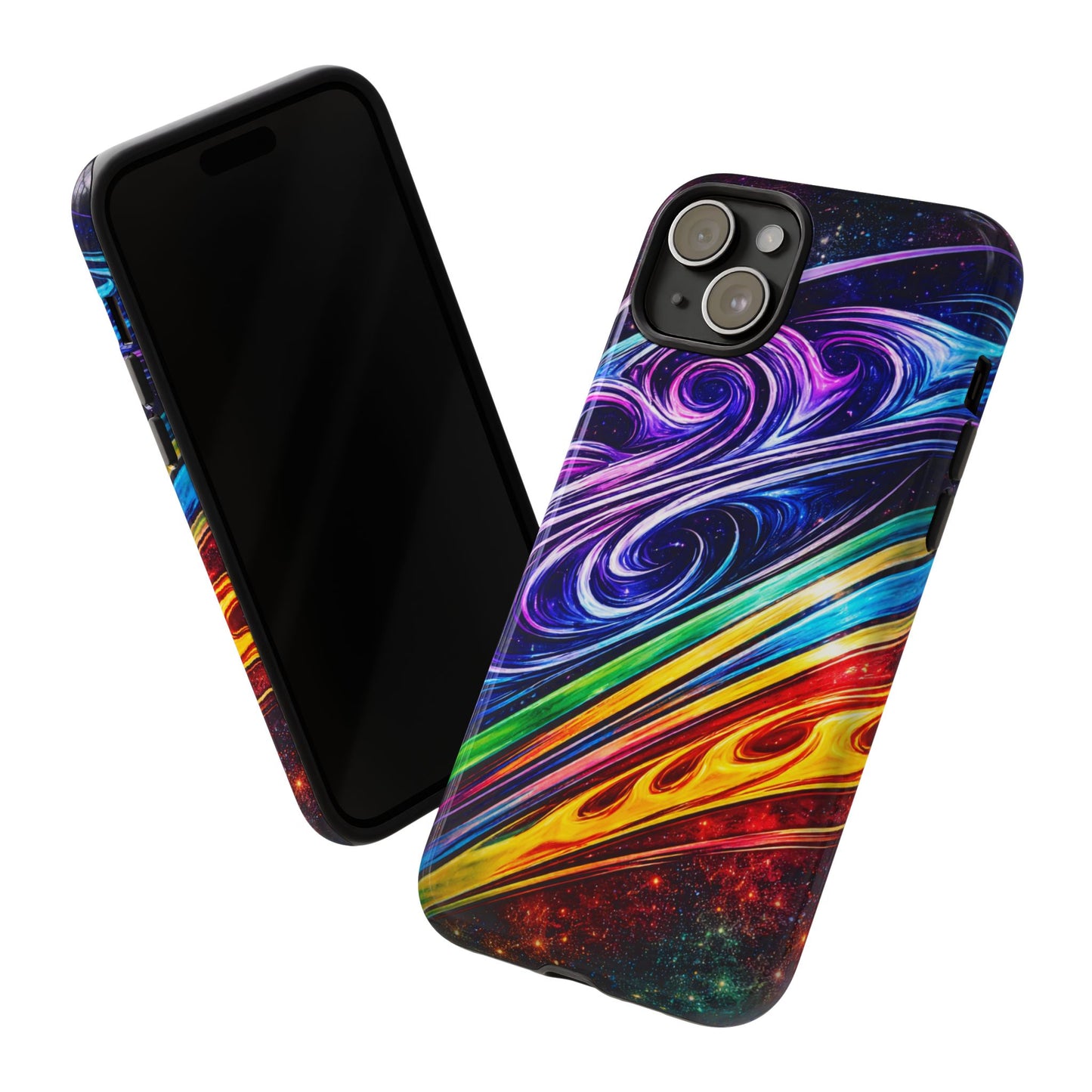 Abstract Cosmic Swirls phone case | Galaxy Rainbow Protective Case
