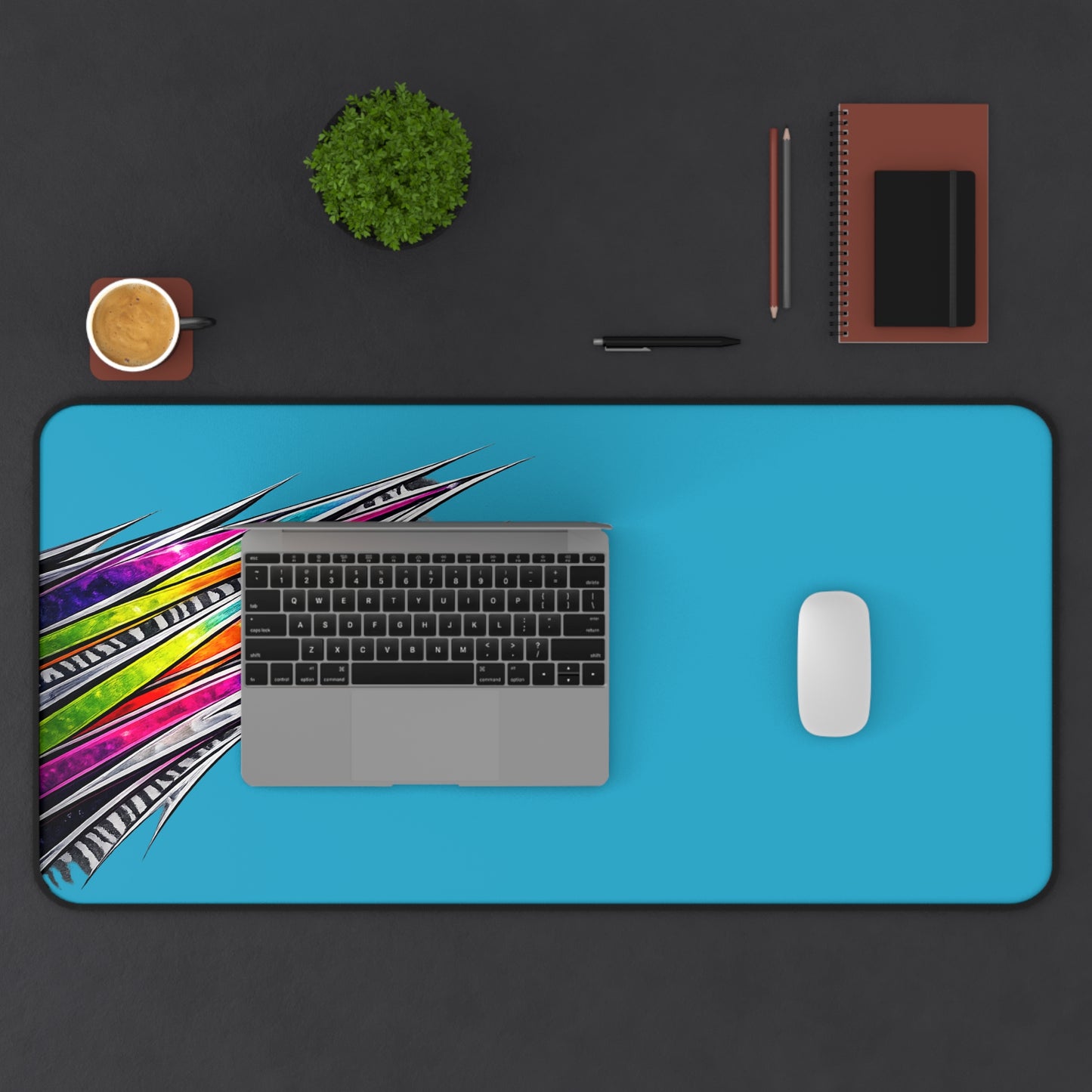 Minitruck Graphics Desk Mat | Retro Truck Illustration Deskpad