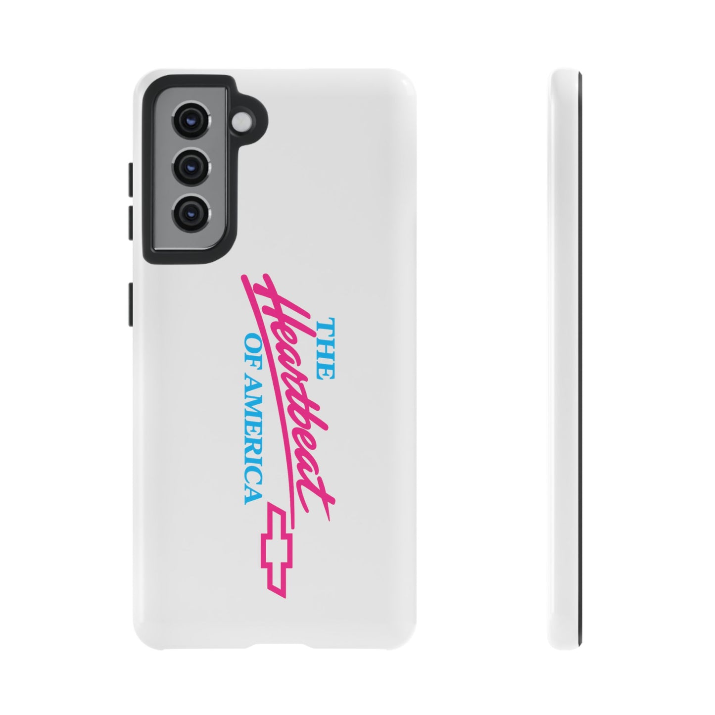 White  “The Heartbeat of America” Retro Chevy Logo, Slim Protective Cover
