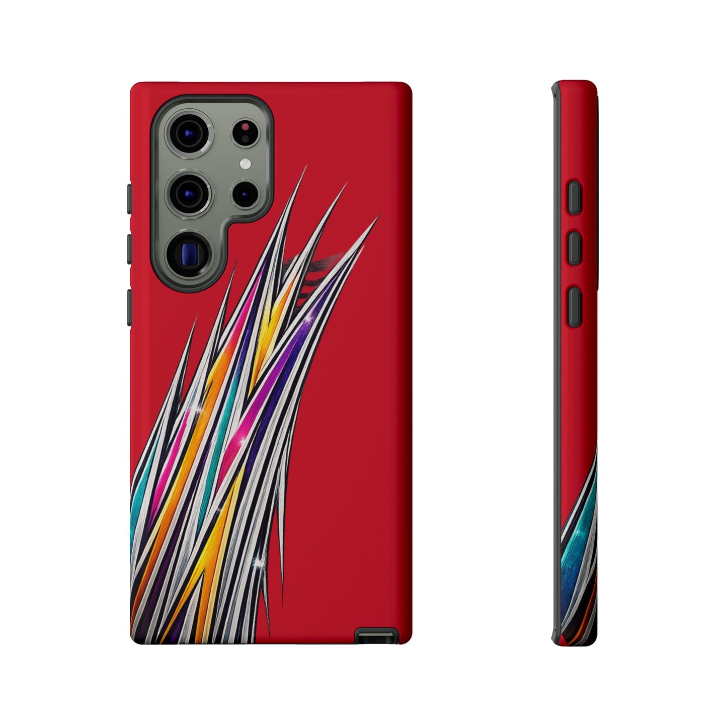 Colorburst Pinstripe Phone Case | Red Abstract Racing Stripe