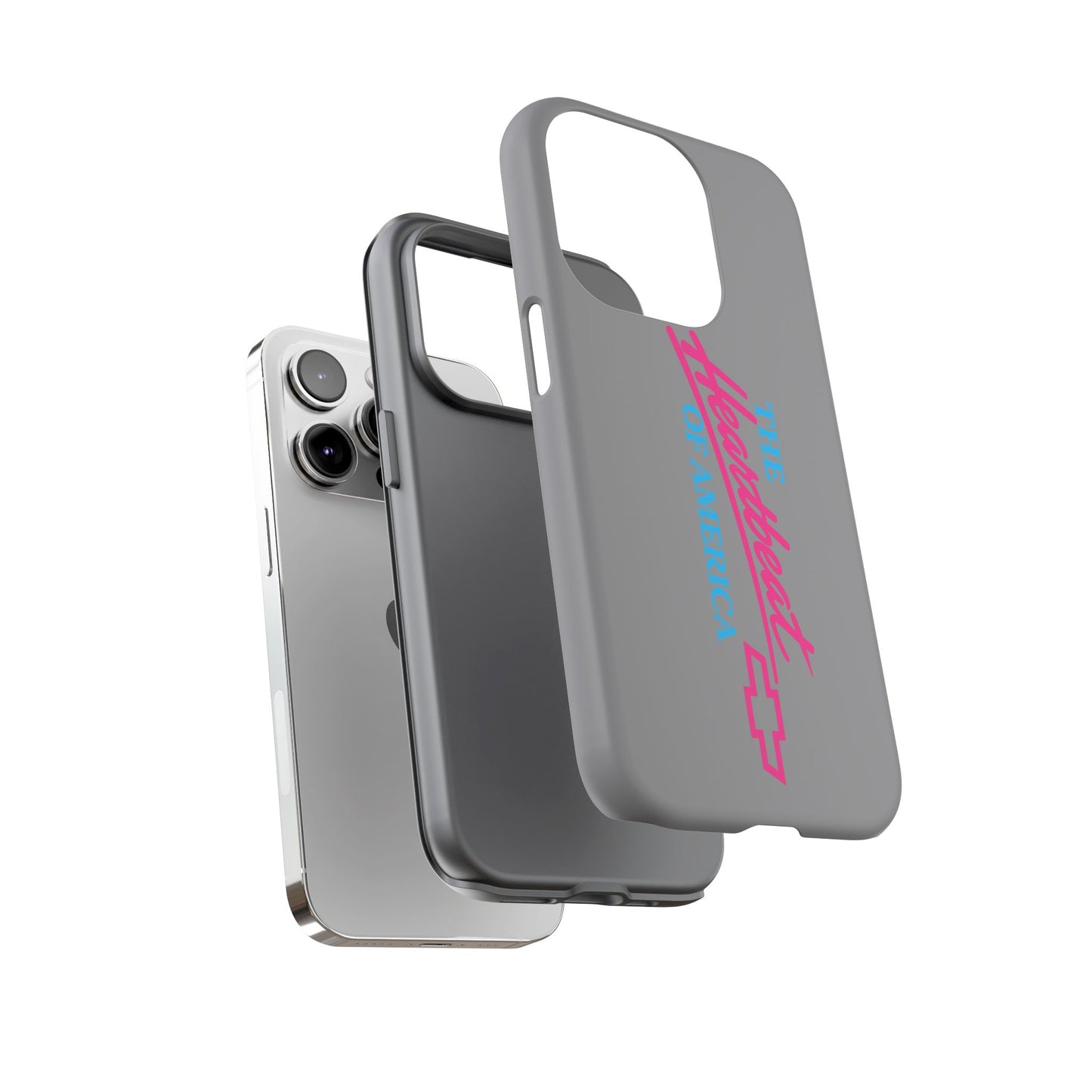 Silver “The Heartbeat of America” Retro Chevy Logo, Slim Protective Cover