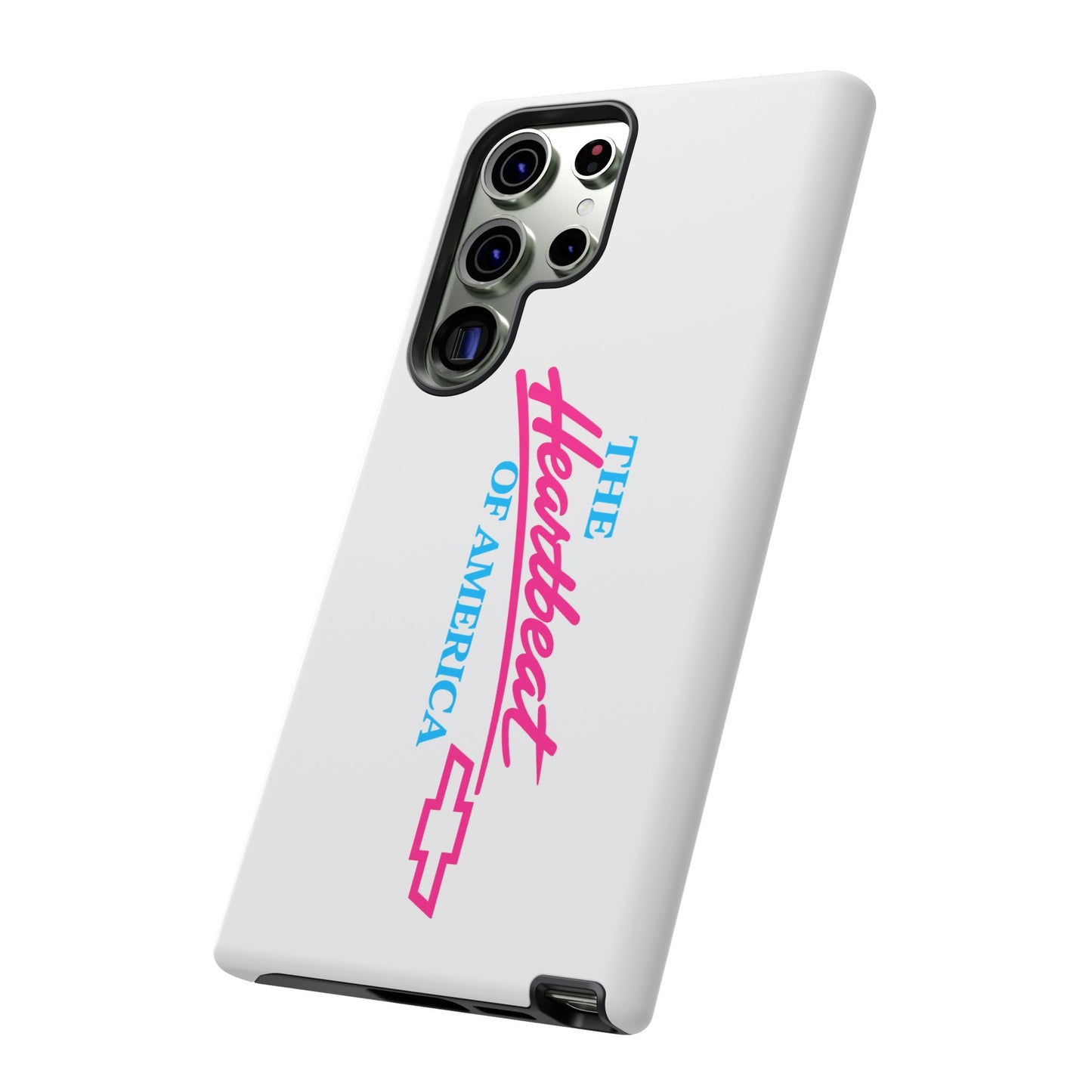 White  “The Heartbeat of America” Retro Chevy Logo, Slim Protective Cover