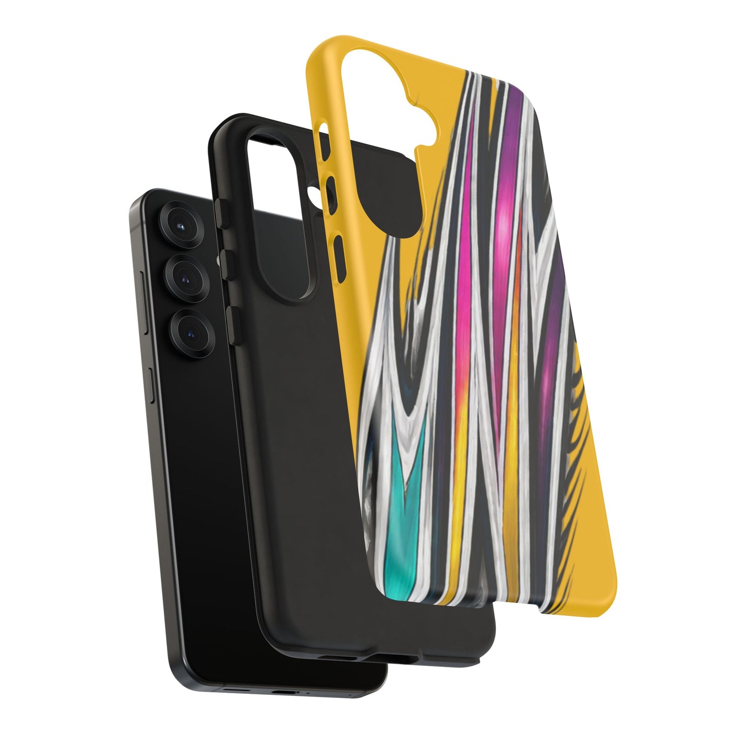 Yellow Abstract Stripes Phone Case | Tough Protective Phone Case