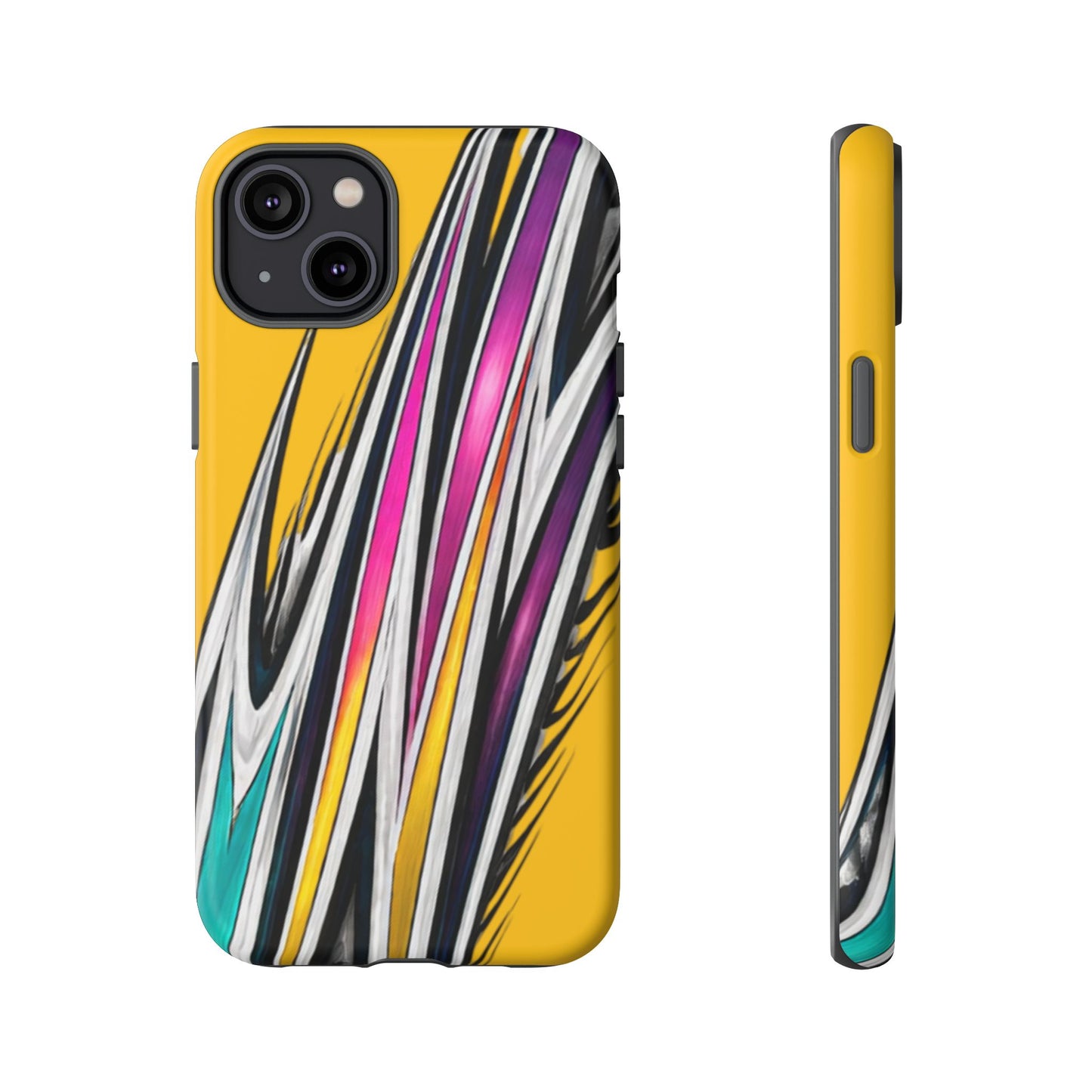 Yellow Abstract Stripes Phone Case | Tough Protective Phone Case