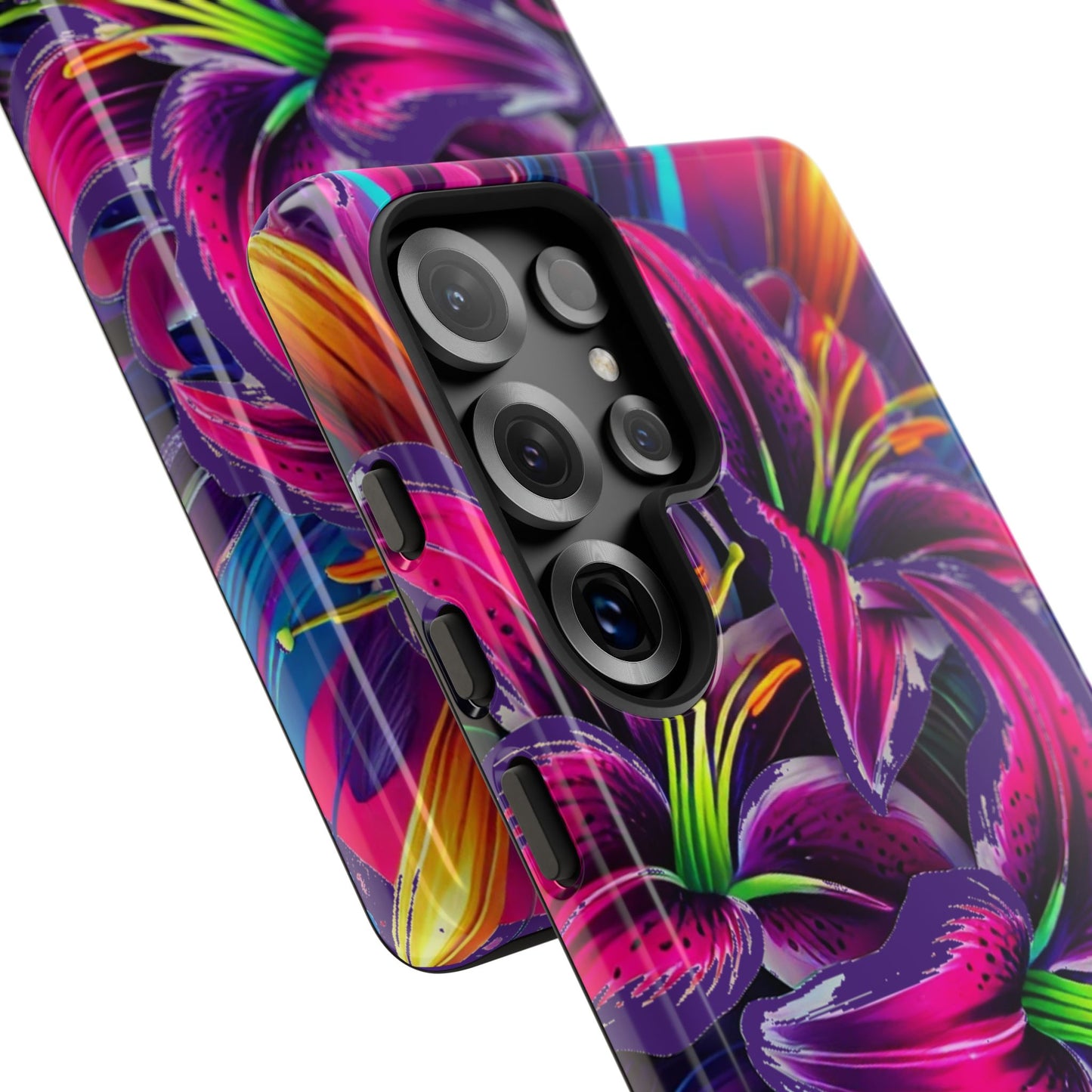 Neon Lily Illustration Tough Case | Floral Phone Cover