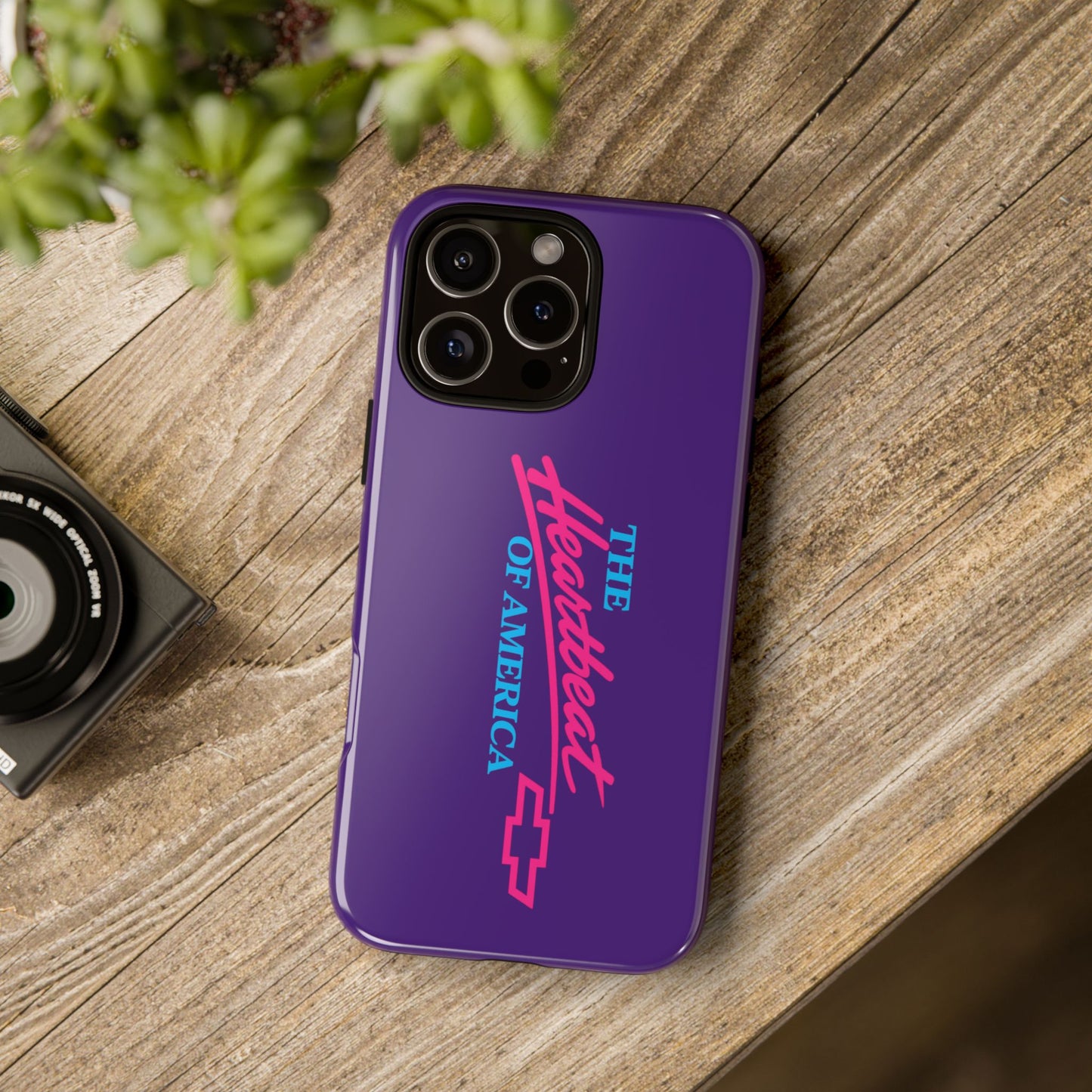 Purple  “The Heartbeat of America” Retro Chevy Logo, Slim Protective Cover