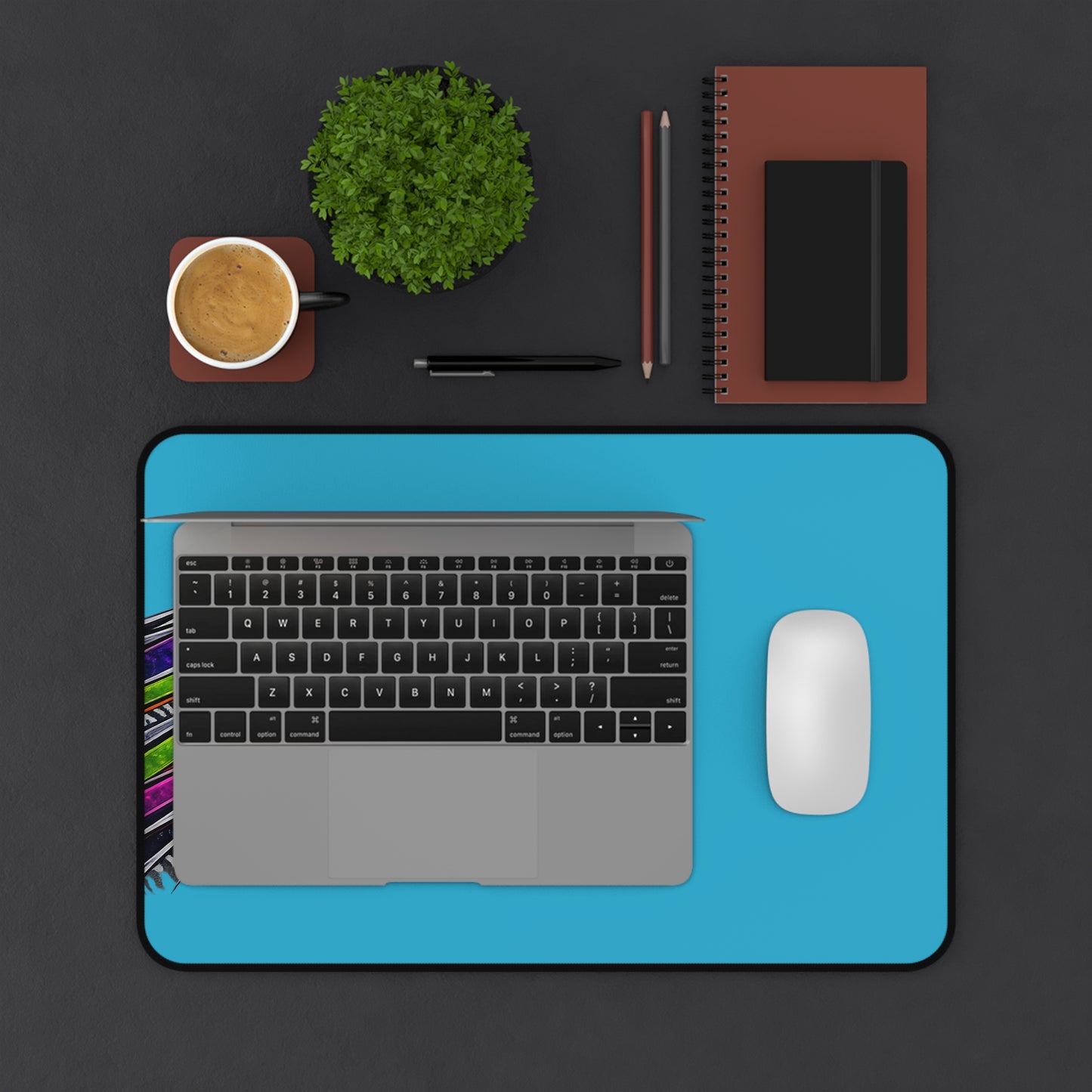 Minitruck Graphics Desk Mat | Retro Truck Illustration Deskpad