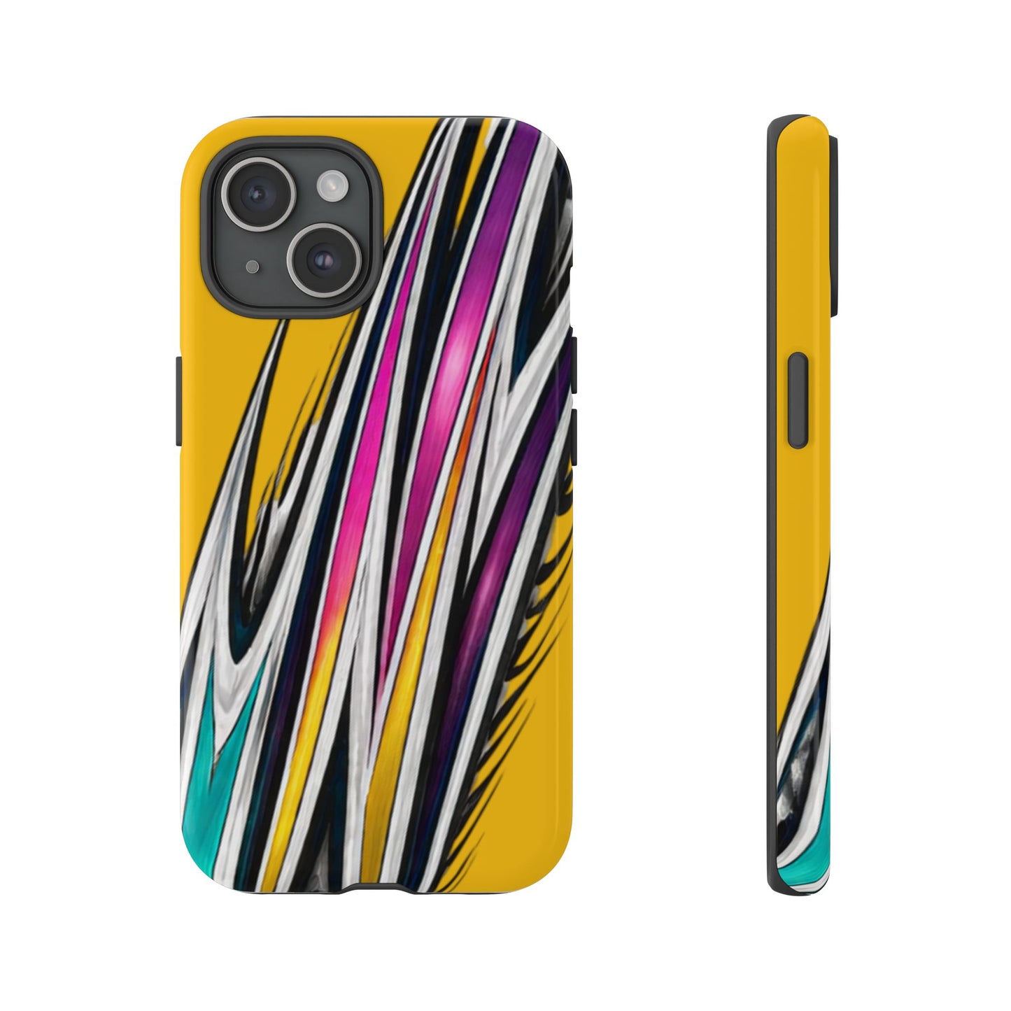 Yellow Abstract Stripes Phone Case | Tough Protective Phone Case