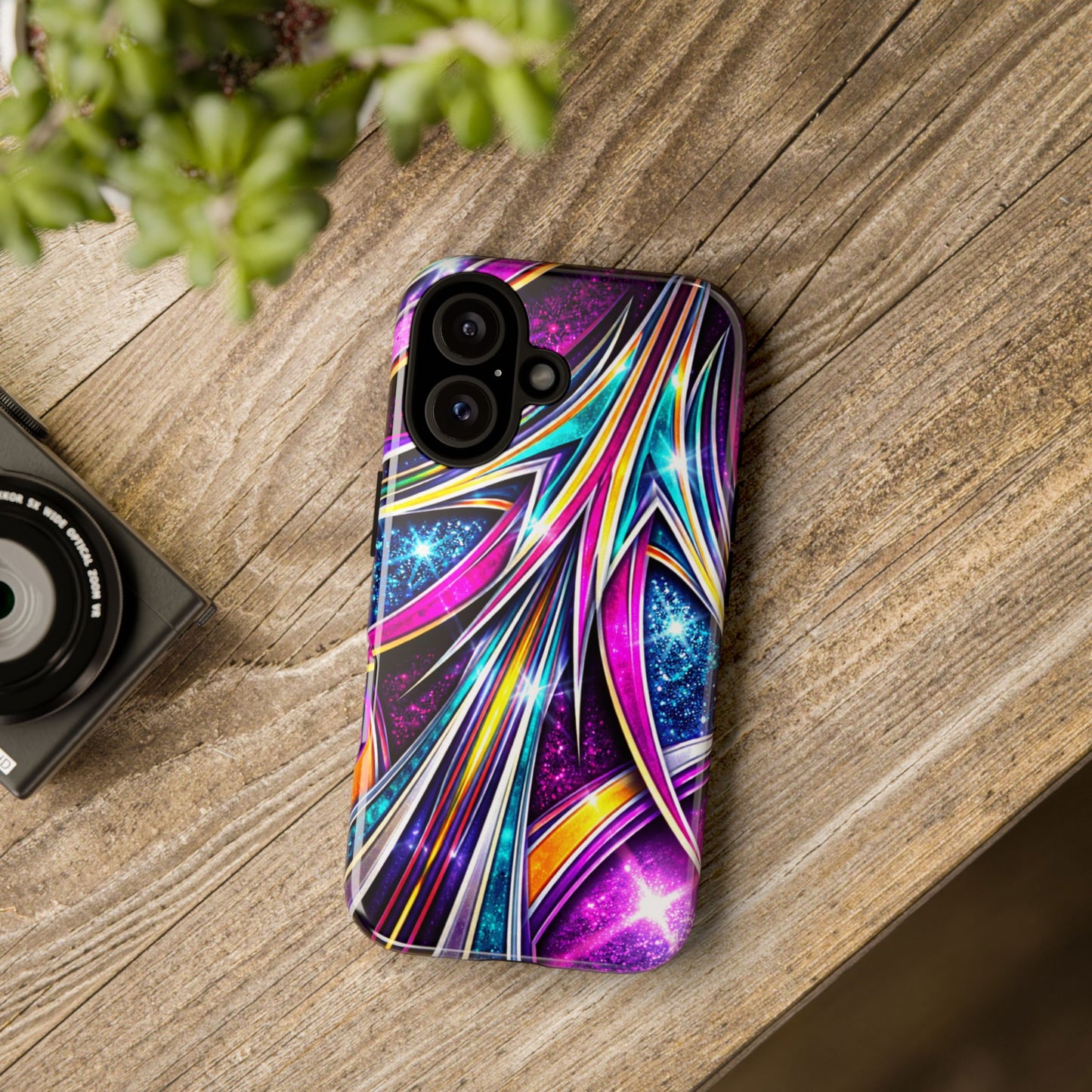 Custom Lowrider Pinstripe Swirl Tough Phone Case – Impact Resistant