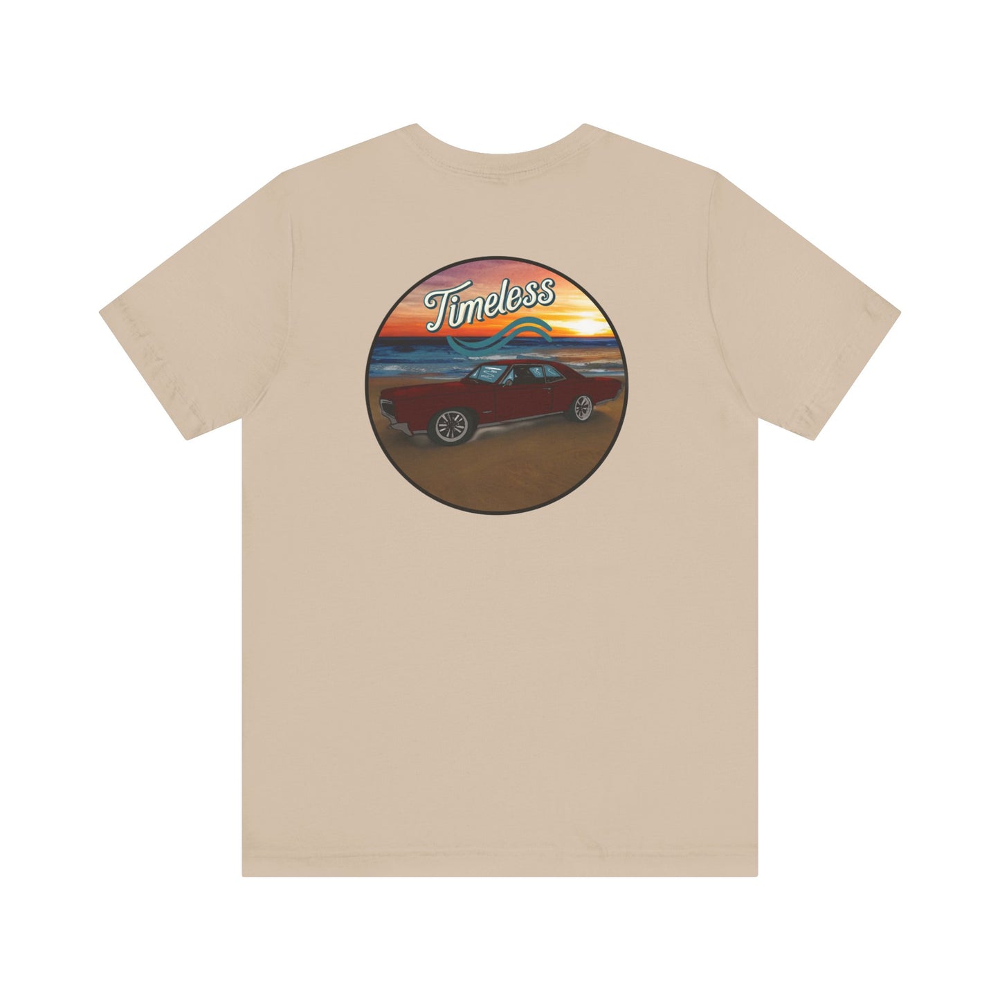Vintage GTO on Beach Unisex Tee, Muscle Car Lover Gift, Classic Car Enthusiast