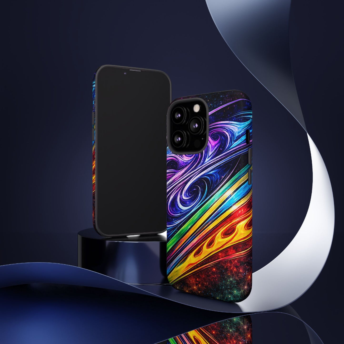 Abstract Cosmic Swirls phone case | Galaxy Rainbow Protective Case