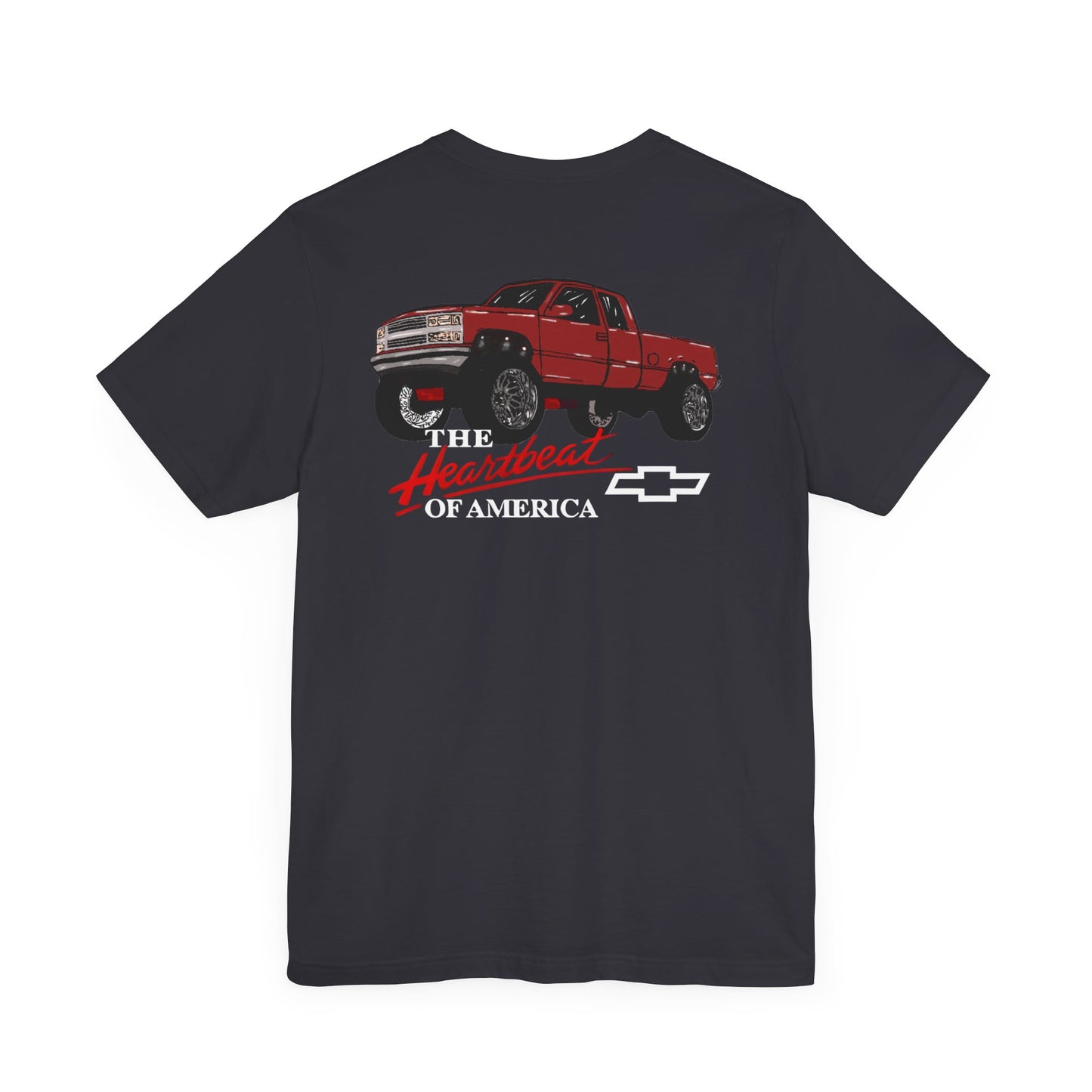 Heartbeat America Tee, Unisex Short Sleeve T-Shirt, Casual Vintage Style,