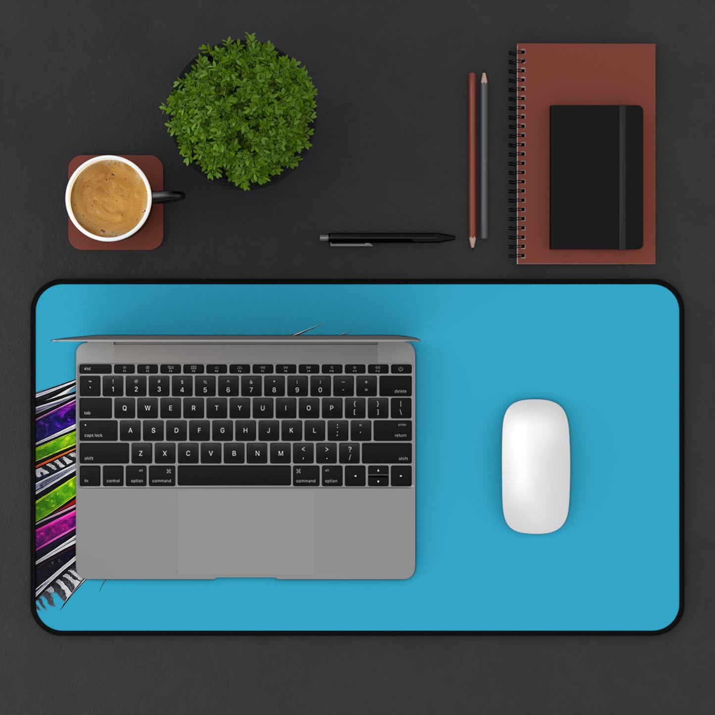 Minitruck Graphics Desk Mat | Retro Truck Illustration Deskpad
