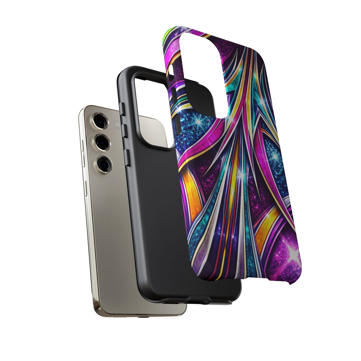 Custom Lowrider Pinstripe Swirl Tough Phone Case – Impact Resistant