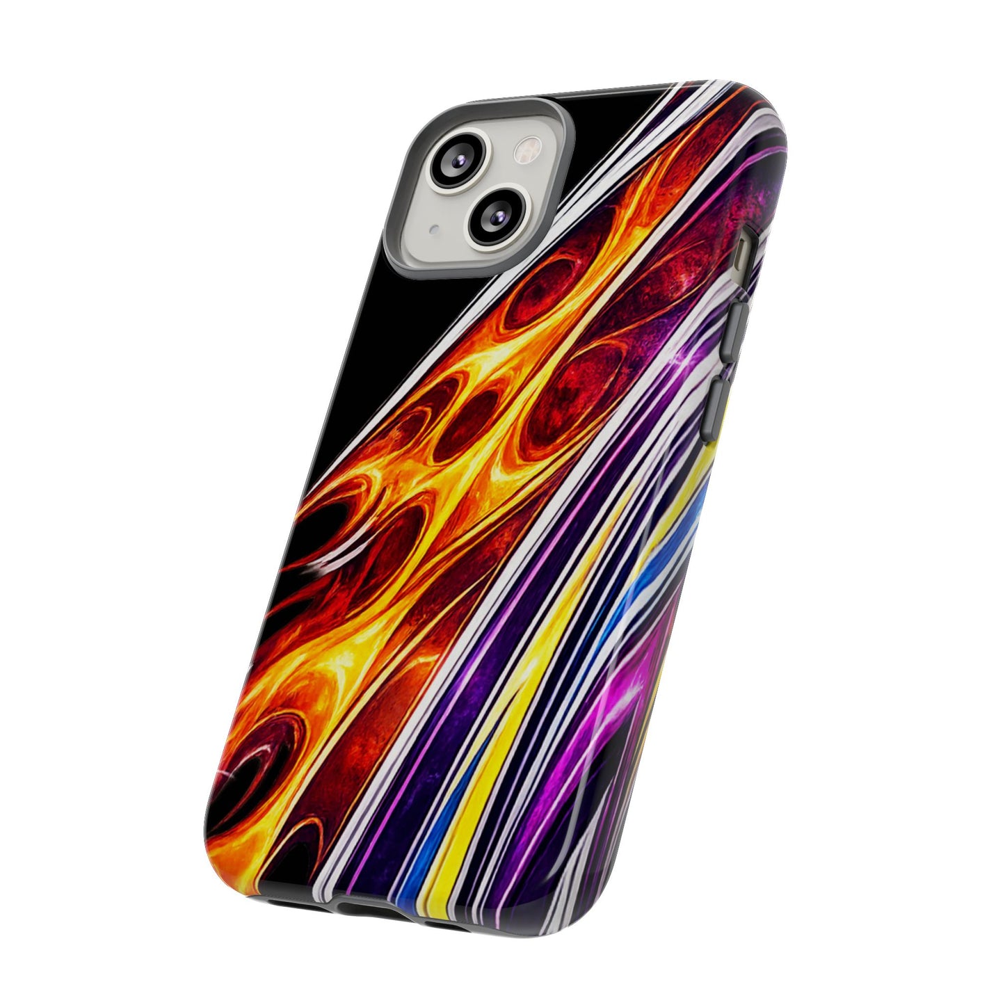 Flaming Abstract Stripes Tough Case | Colorful Phone Cover
