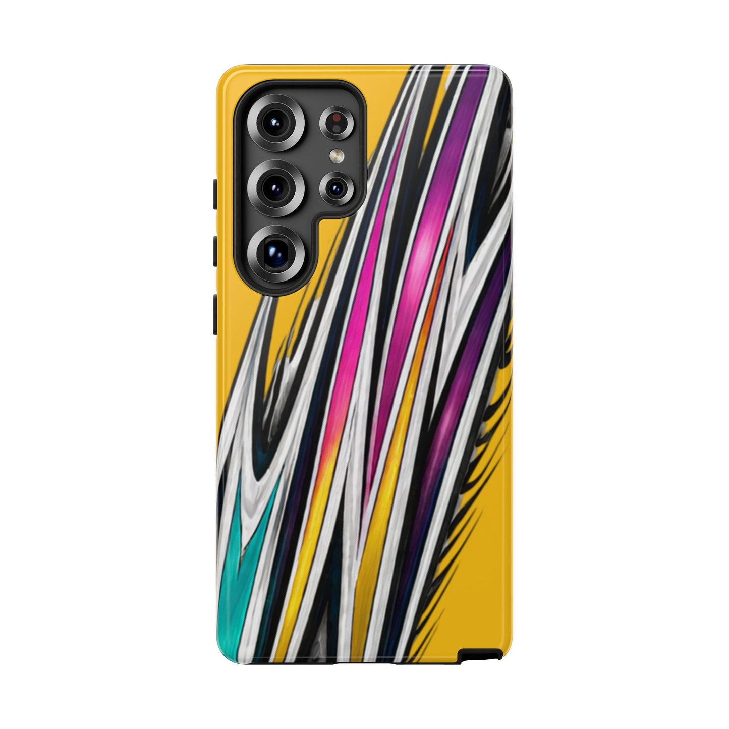 Yellow Abstract Stripes Phone Case | Tough Protective Phone Case