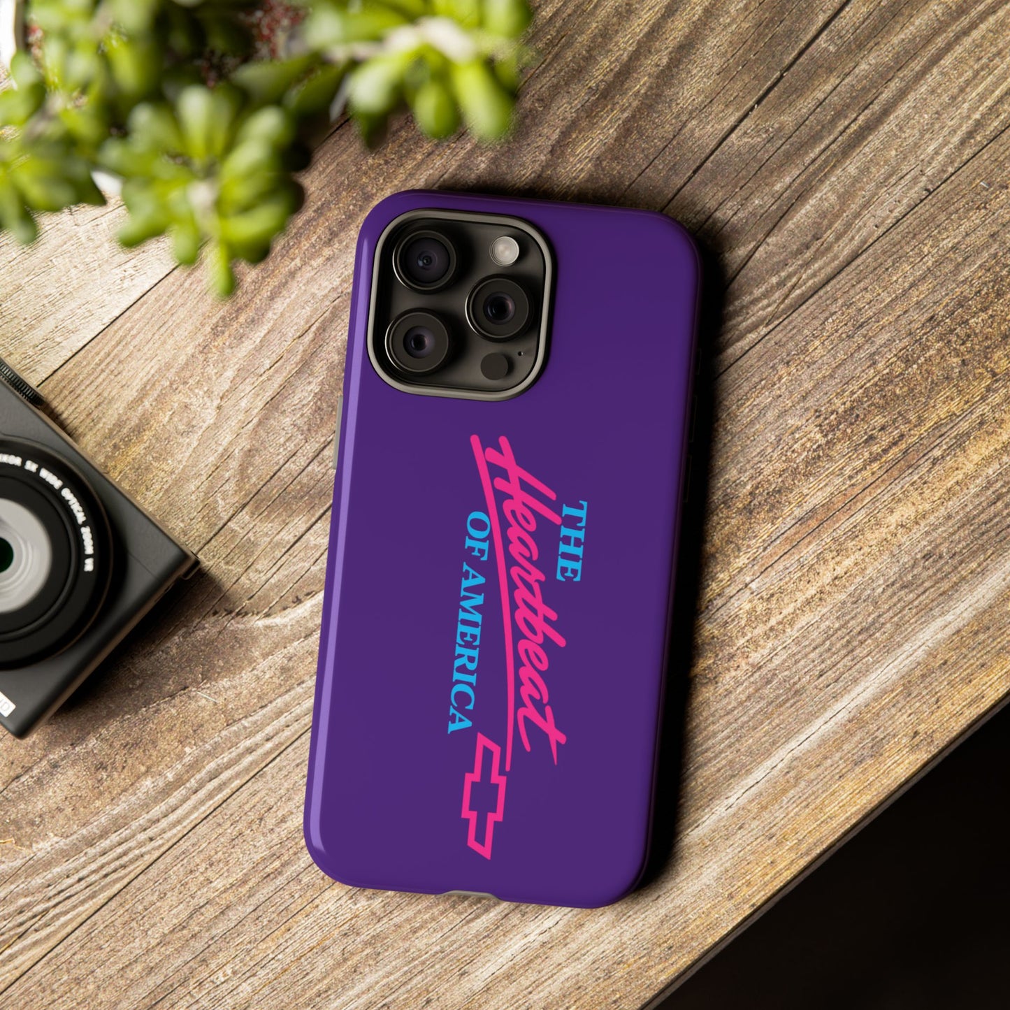 Purple  “The Heartbeat of America” Retro Chevy Logo, Slim Protective Cover