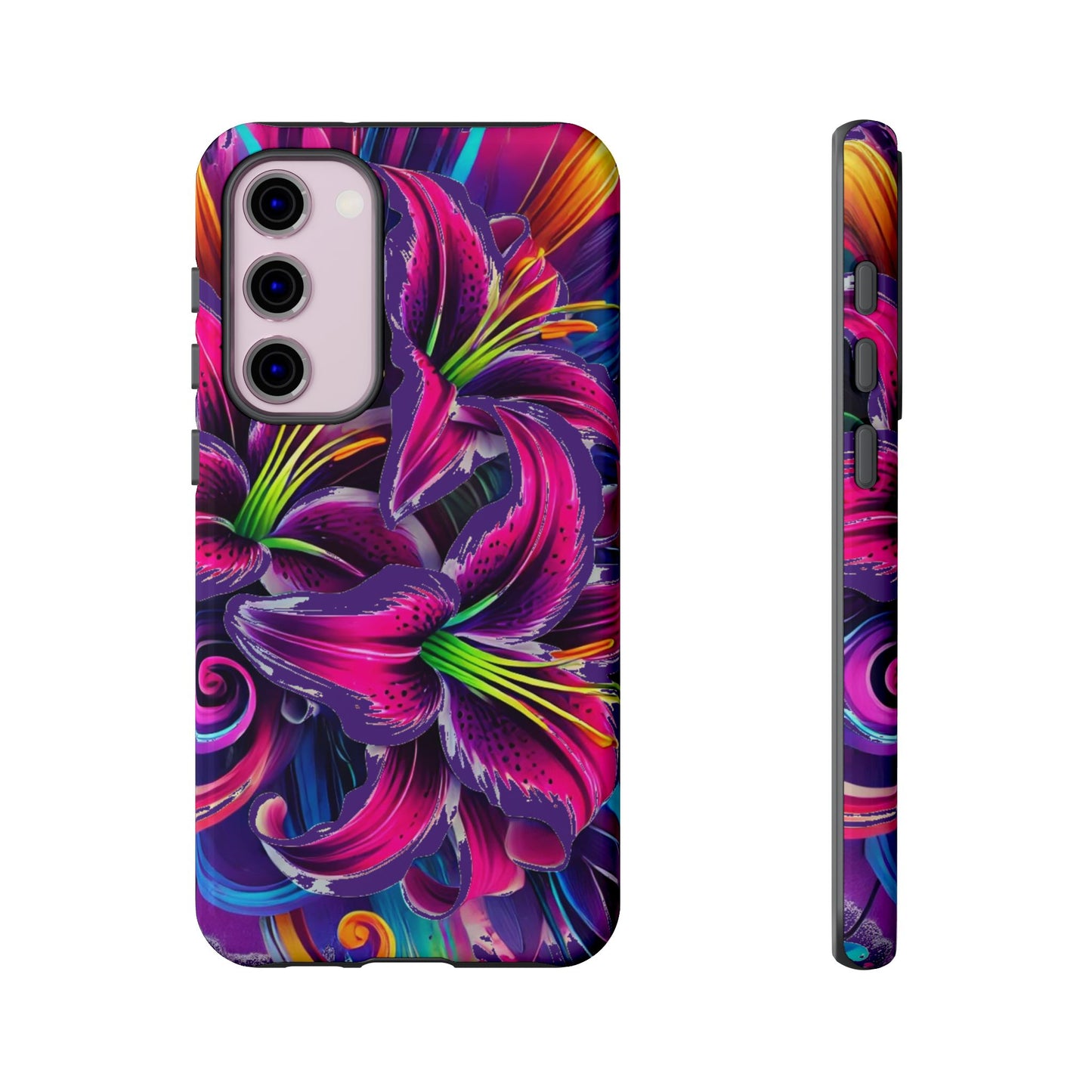 Neon Lily Illustration Tough Case | Floral Phone Cover