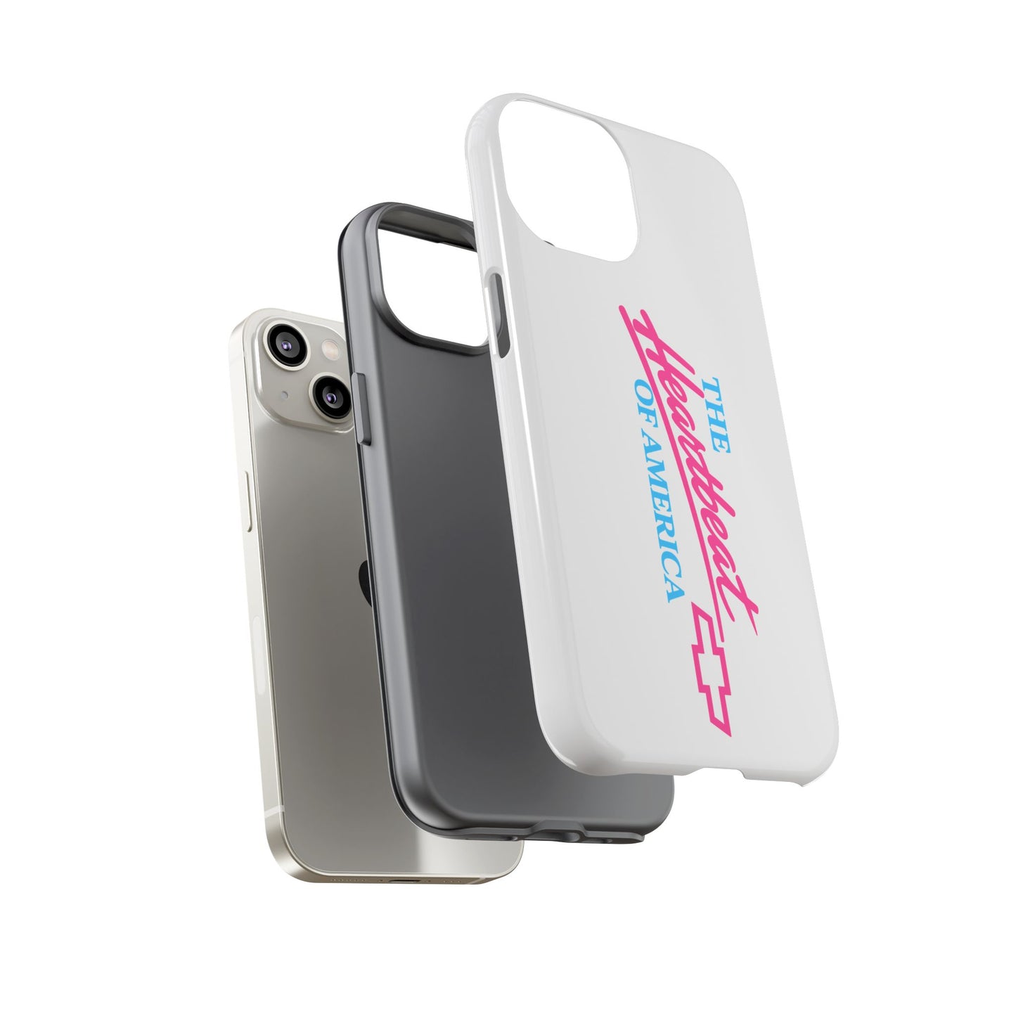 White  “The Heartbeat of America” Retro Chevy Logo, Slim Protective Cover
