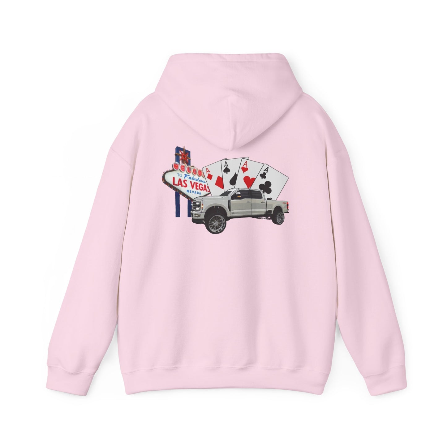 Las Vegas Truck Graphic Hoodie – Casino Cards & Welcome Sign Pullover