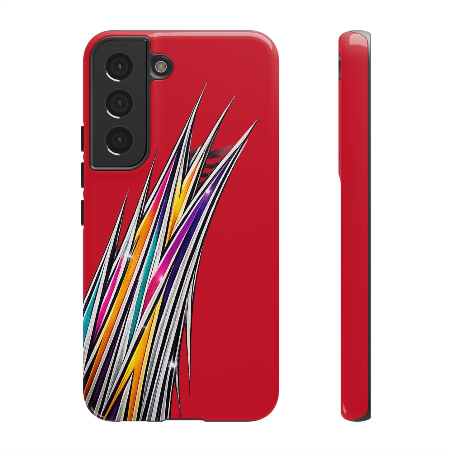 Colorburst Pinstripe Phone Case | Red Abstract Racing Stripe