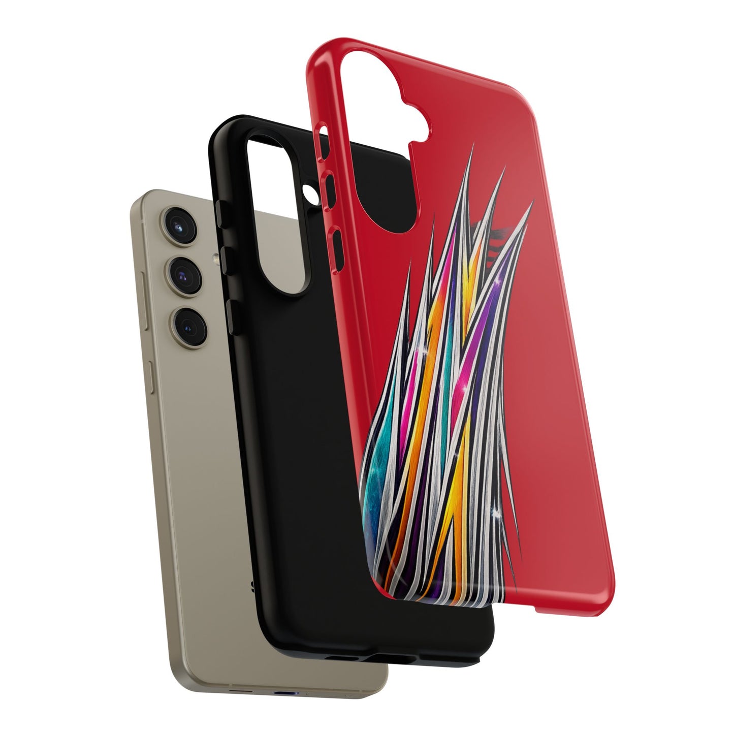 Colorburst Pinstripe Phone Case | Red Abstract Racing Stripe