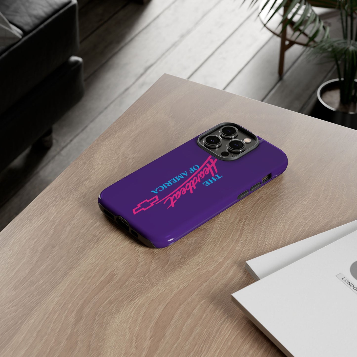 Purple  “The Heartbeat of America” Retro Chevy Logo, Slim Protective Cover