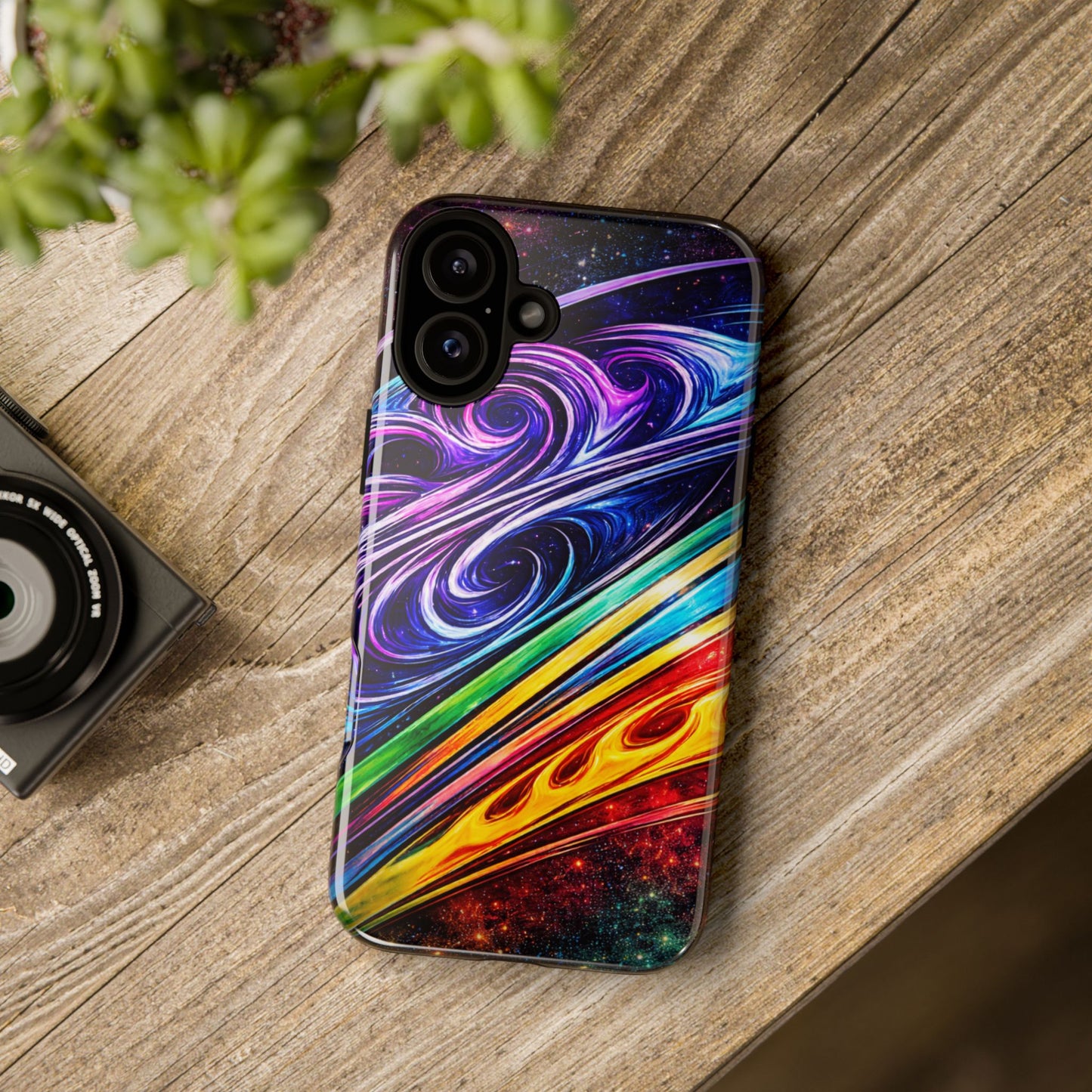 Abstract Cosmic Swirls phone case | Galaxy Rainbow Protective Case