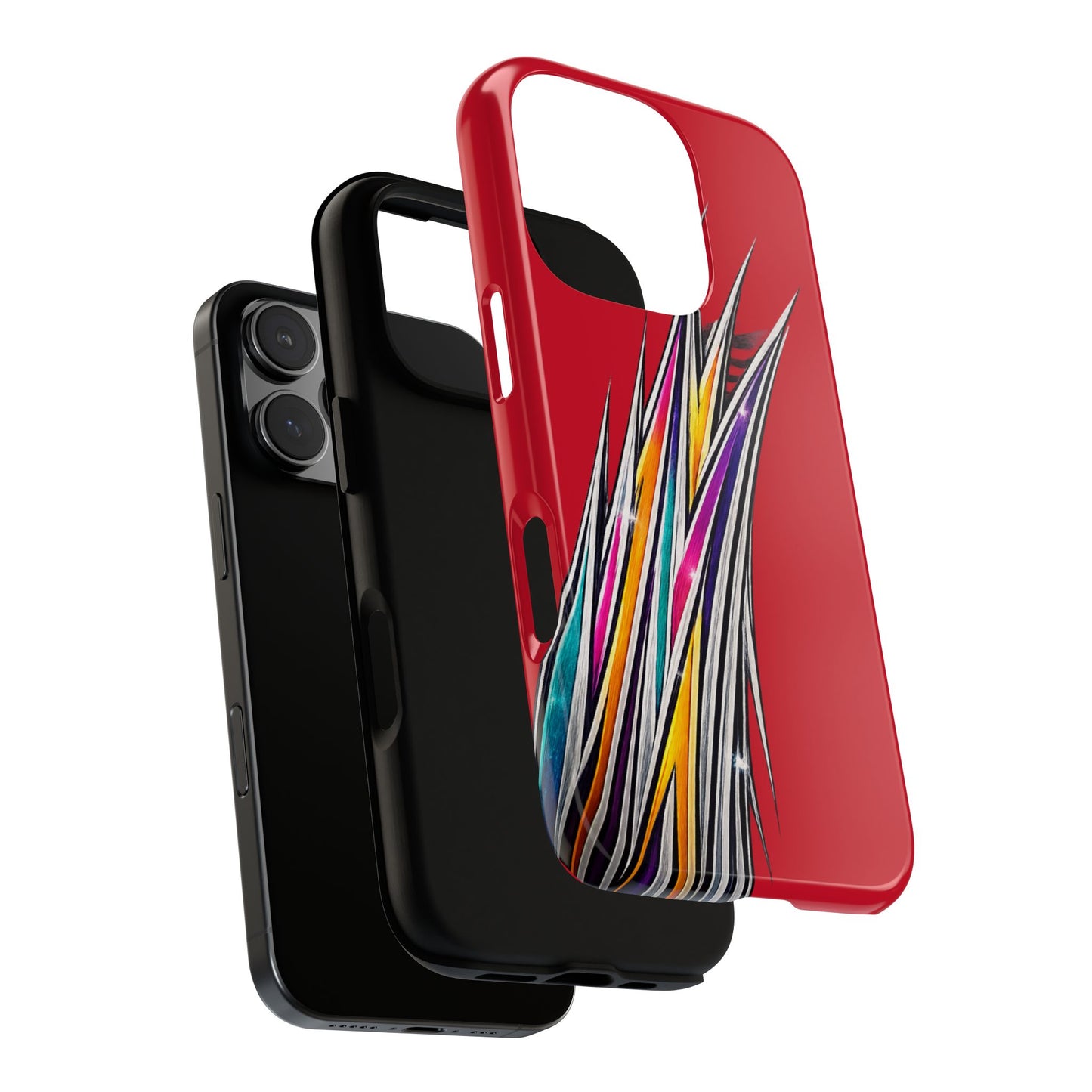 Colorburst Pinstripe Phone Case | Red Abstract Racing Stripe