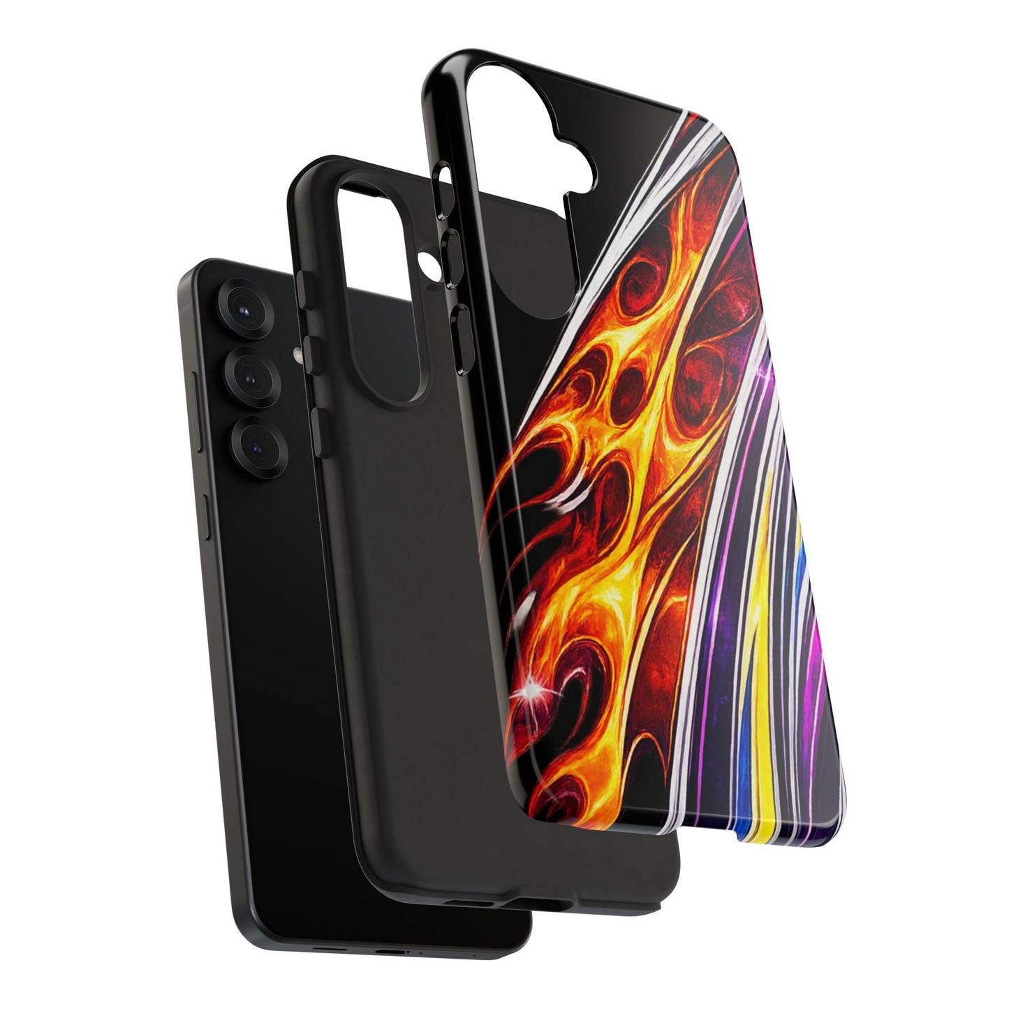 Flaming Abstract Stripes Tough Case | Colorful Phone Cover
