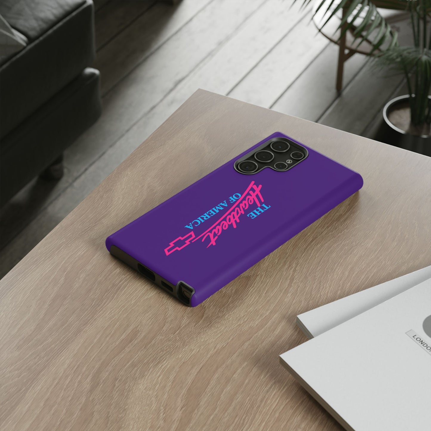 Purple  “The Heartbeat of America” Retro Chevy Logo, Slim Protective Cover
