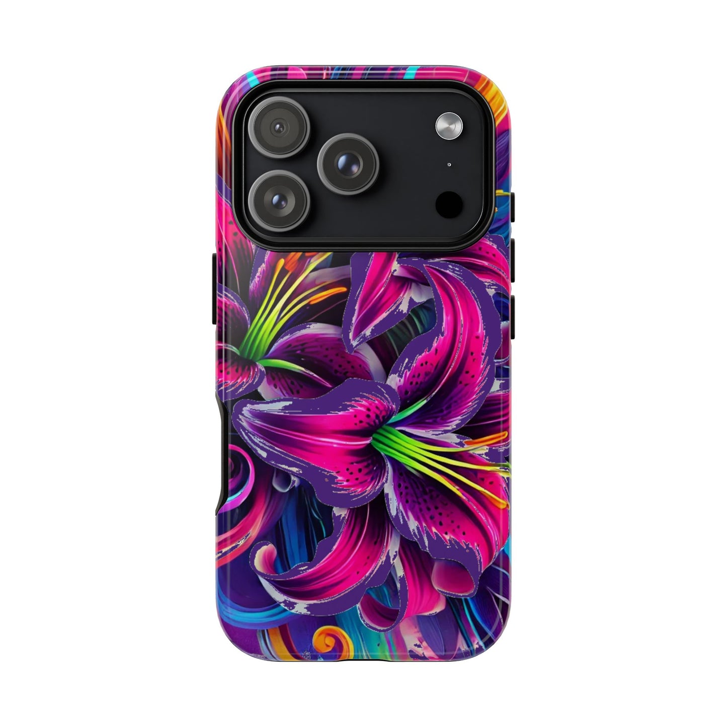 Neon Lily Illustration Tough Case | Floral Phone Cover