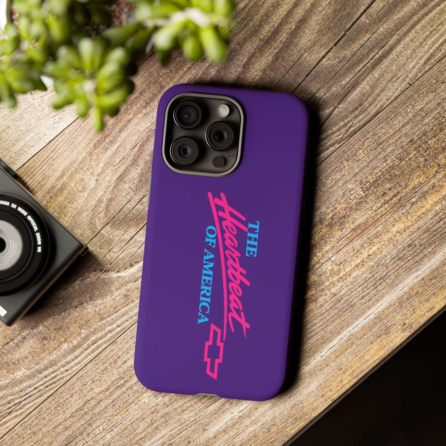 Purple  “The Heartbeat of America” Retro Chevy Logo, Slim Protective Cover