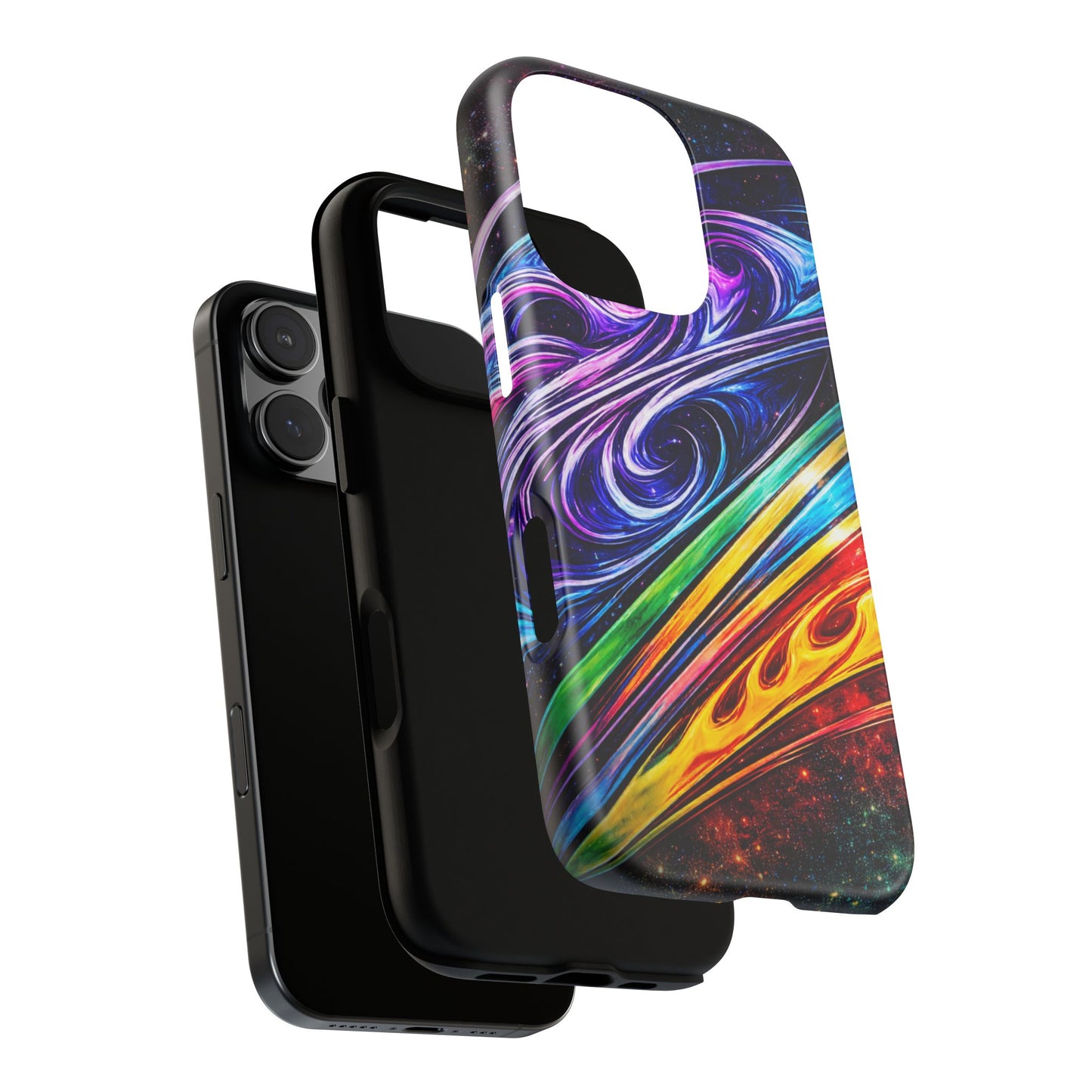 Abstract Cosmic Swirls phone case | Galaxy Rainbow Protective Case