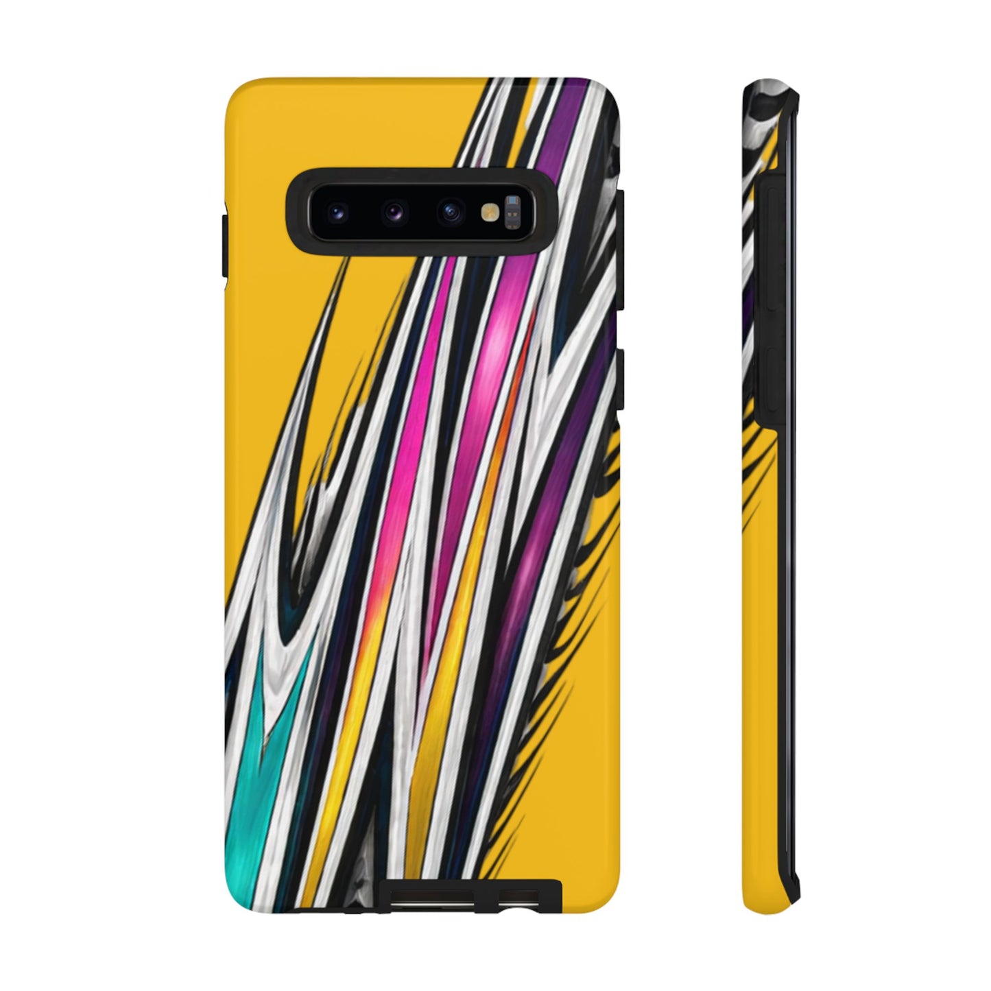 Yellow Abstract Stripes Phone Case | Tough Protective Phone Case