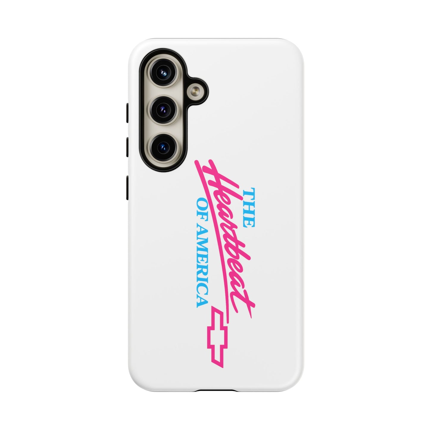White  “The Heartbeat of America” Retro Chevy Logo, Slim Protective Cover