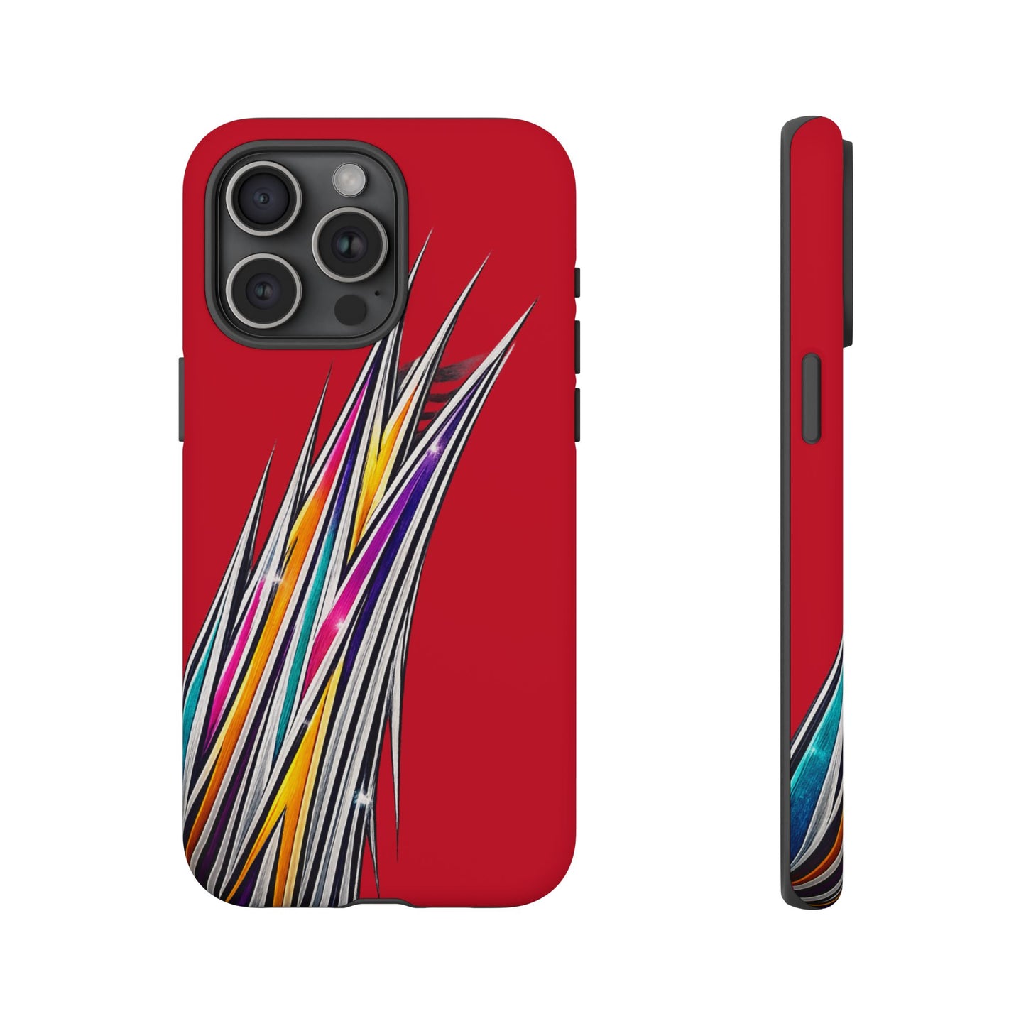Colorburst Pinstripe Phone Case | Red Abstract Racing Stripe