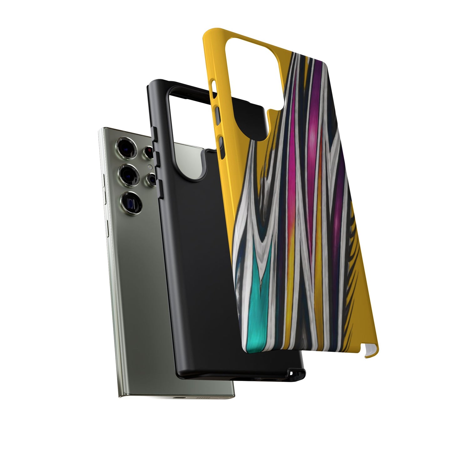 Yellow Abstract Stripes Phone Case | Tough Protective Phone Case