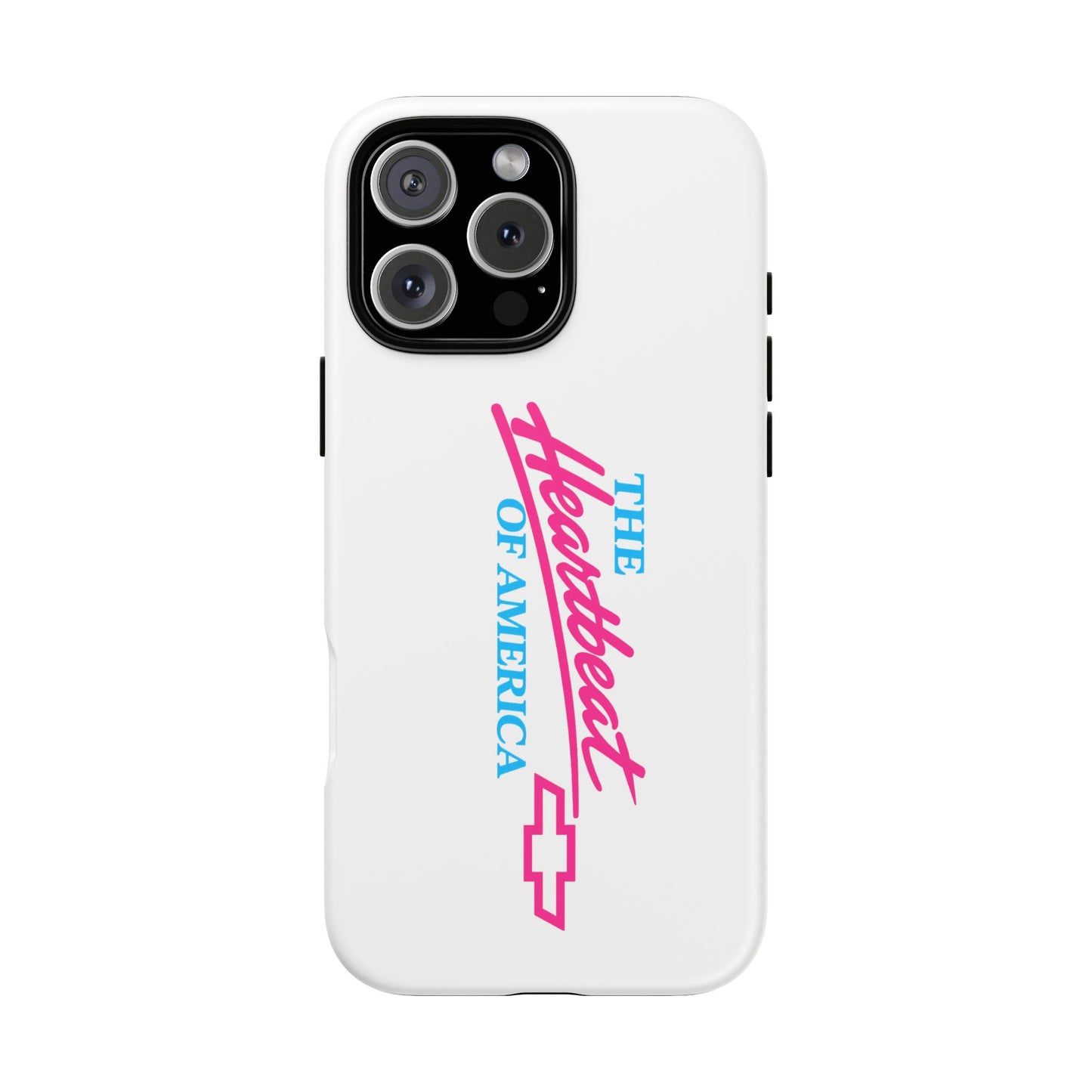 White  “The Heartbeat of America” Retro Chevy Logo, Slim Protective Cover