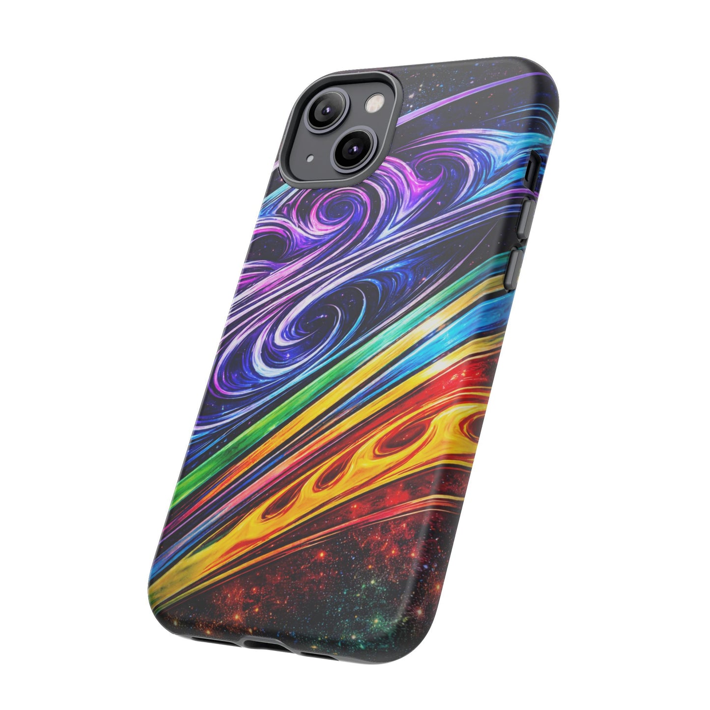 Abstract Cosmic Swirls phone case | Galaxy Rainbow Protective Case
