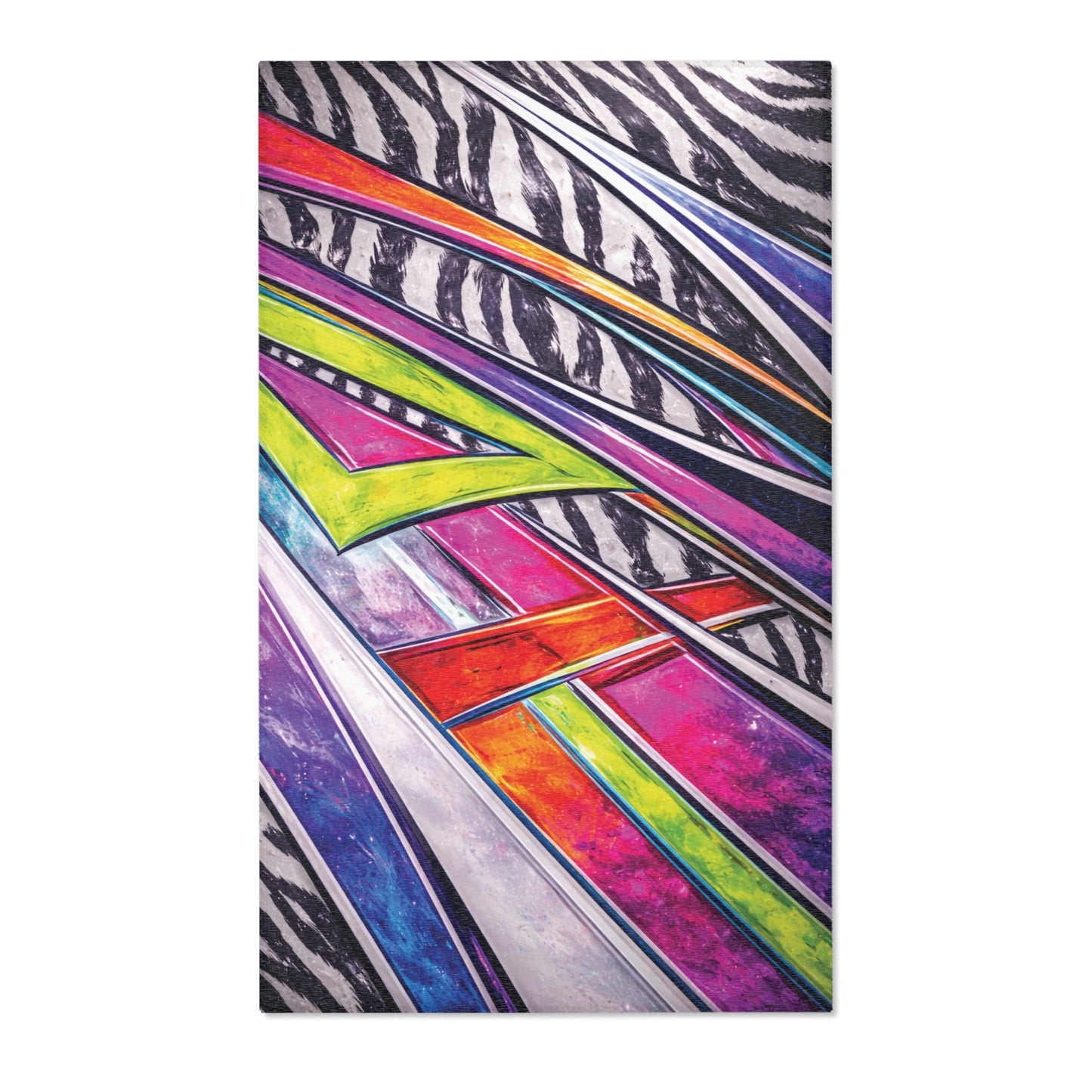 90s Mini Truck Graphic Area Rug — Retro Minitruck Garage & Man Cave Floor Rug