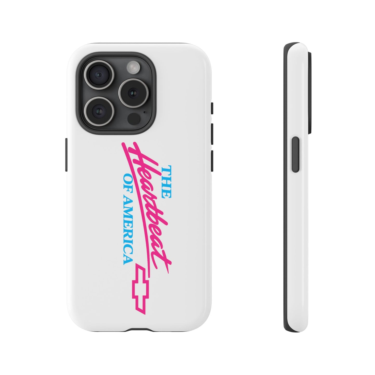 White  “The Heartbeat of America” Retro Chevy Logo, Slim Protective Cover