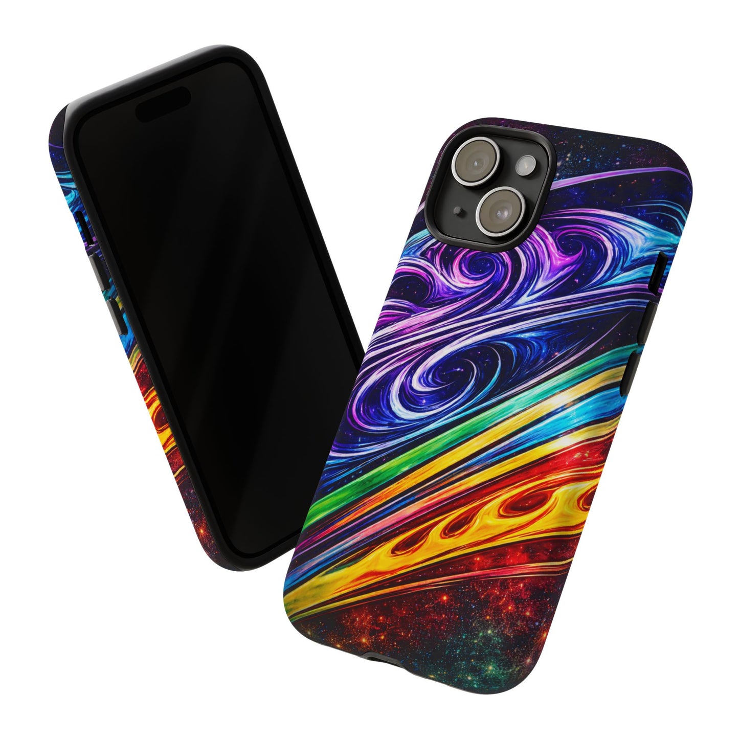 Abstract Cosmic Swirls phone case | Galaxy Rainbow Protective Case