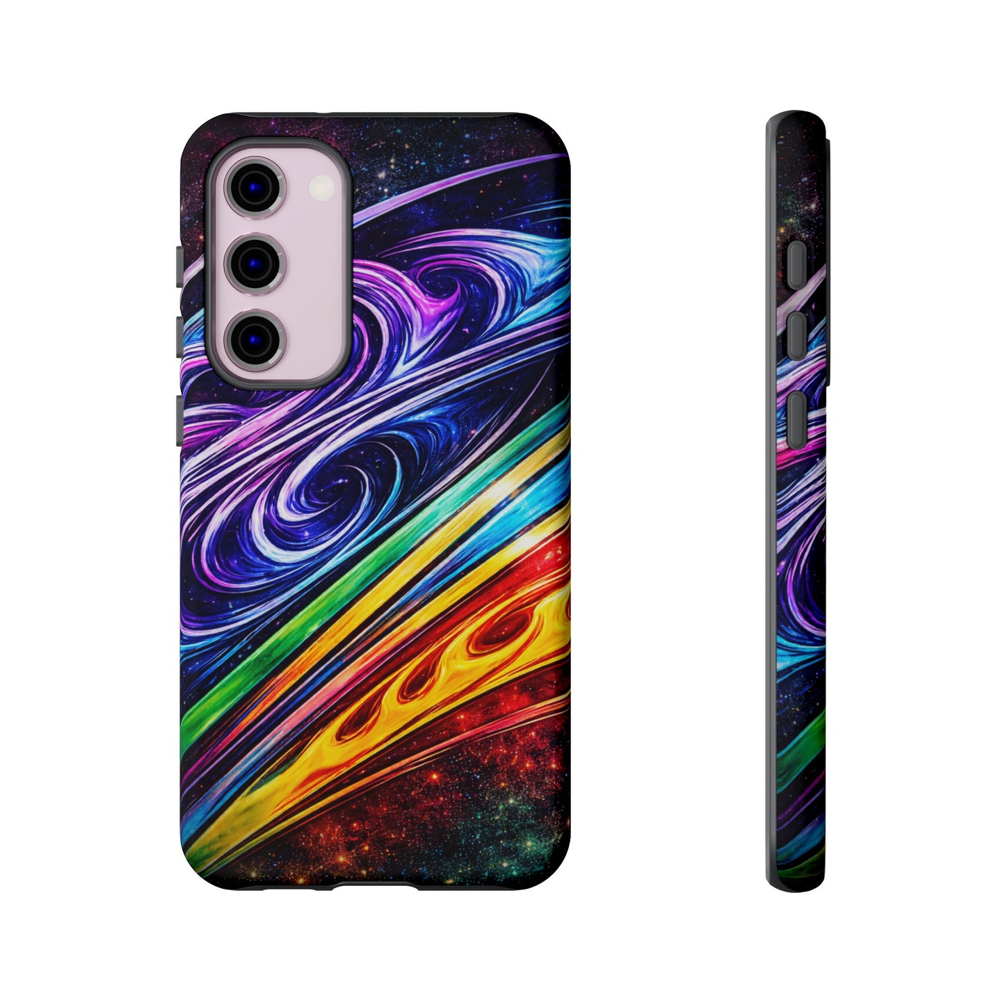 Abstract Cosmic Swirls phone case | Galaxy Rainbow Protective Case