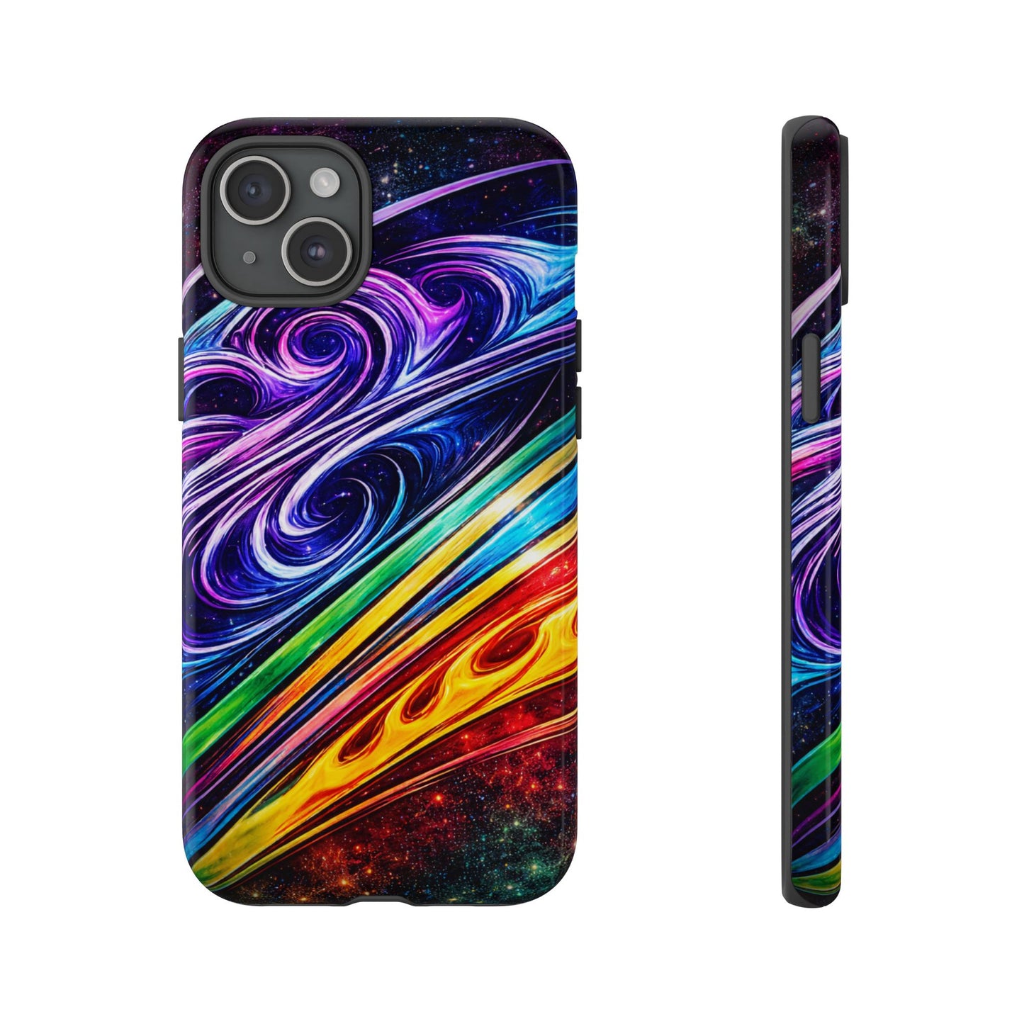 Abstract Cosmic Swirls phone case | Galaxy Rainbow Protective Case