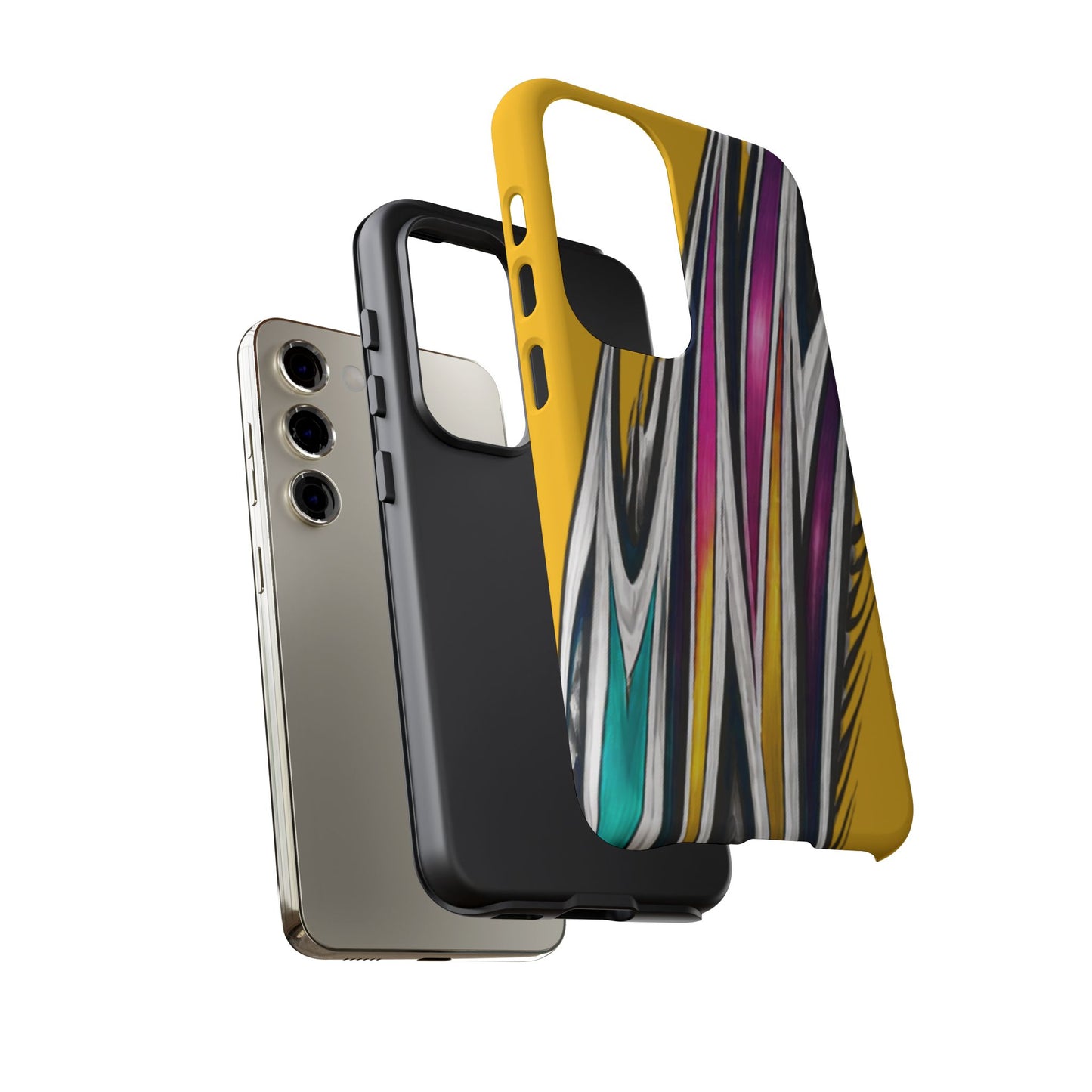 Yellow Abstract Stripes Phone Case | Tough Protective Phone Case